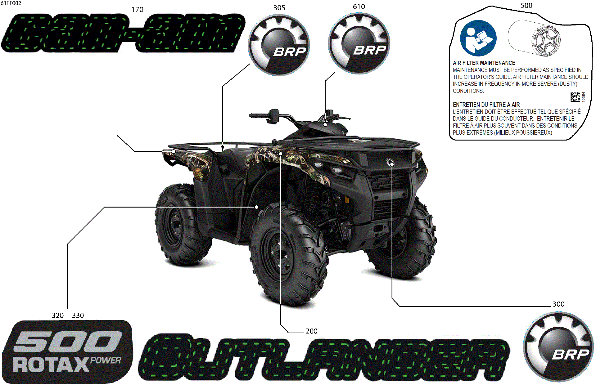 An Image of a Genuine Can-Am Parts Schematic Diagram showing the schematic - BODY - FEATURE DECALS