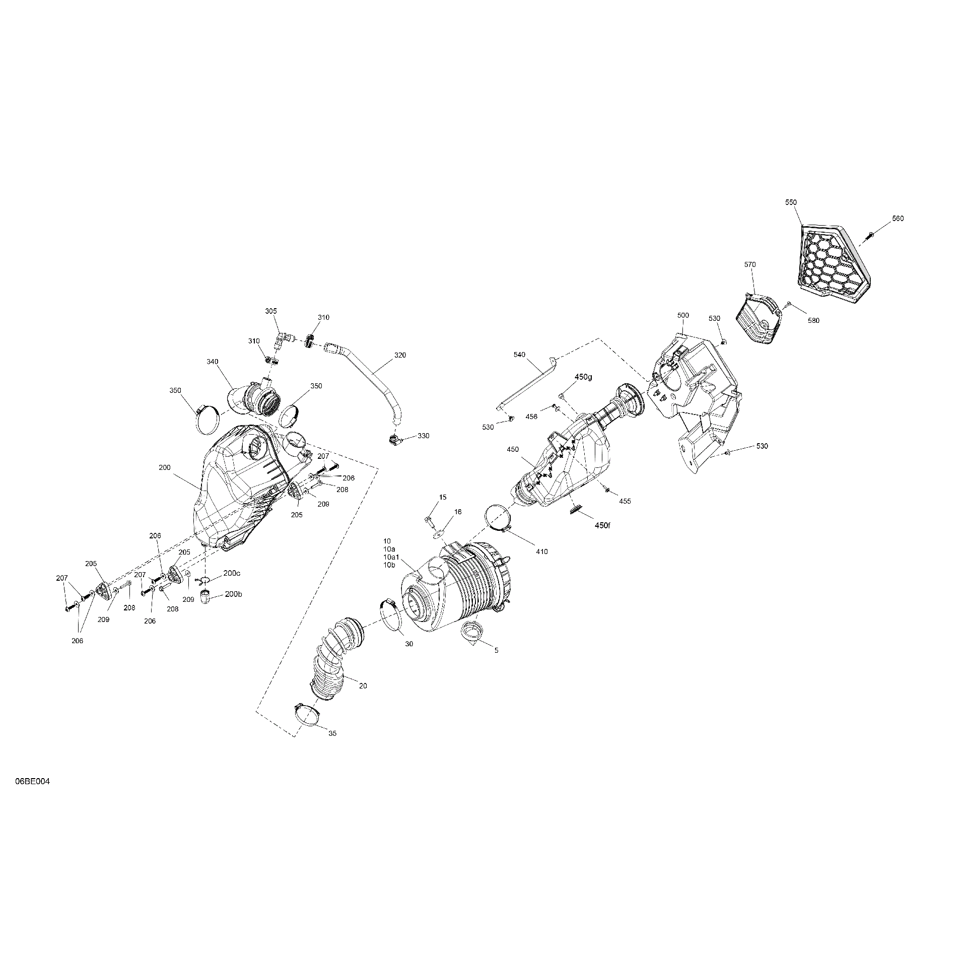 An Image of a Genuine Can-Am Parts Schematic Diagram showing the schematic - ENGINE - AIR INTAKE