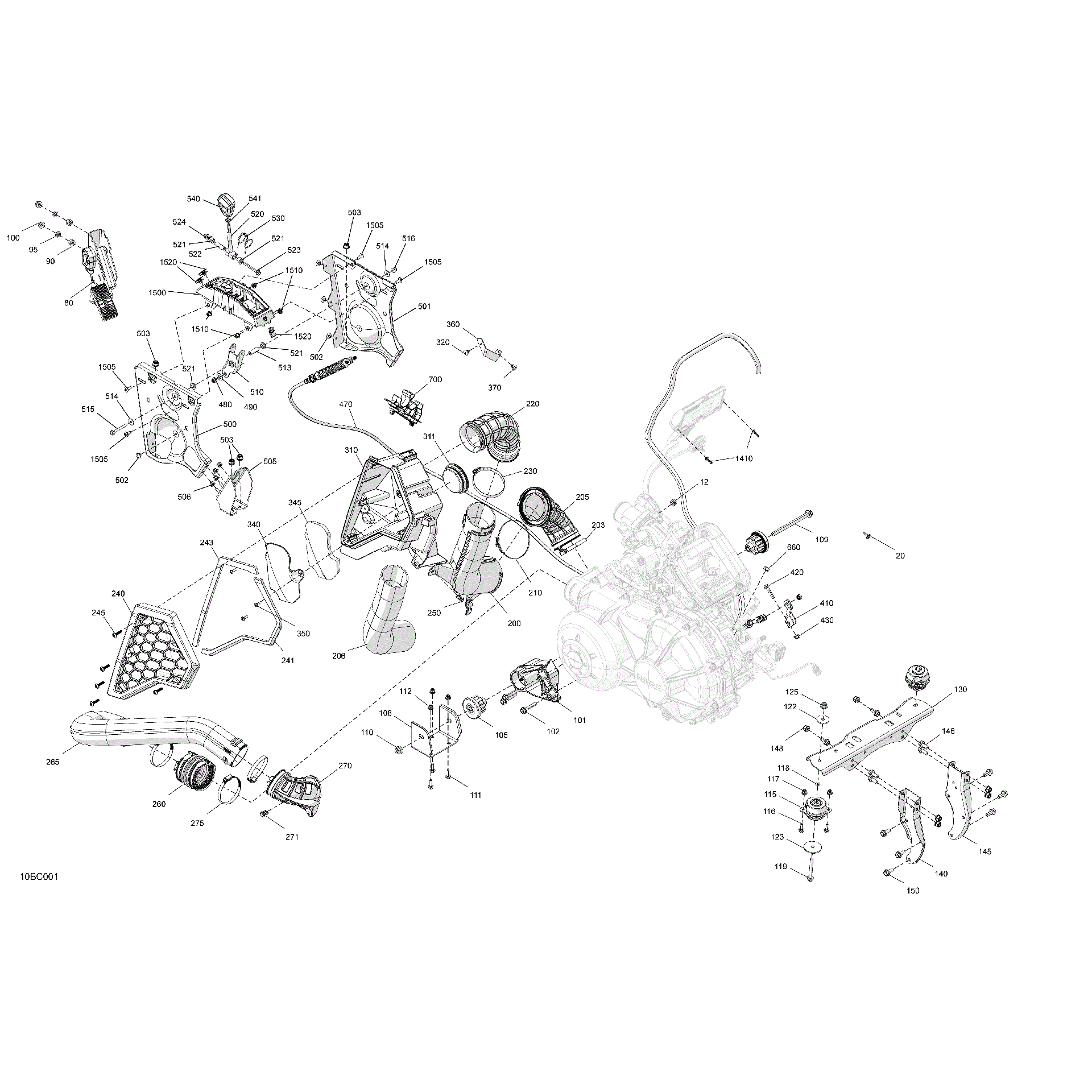 An Image of a Genuine Can-Am Parts Schematic Diagram showing the schematic - ENGINE - SYSTEM