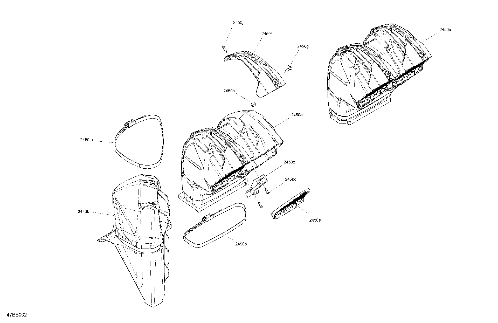 An Image of a Genuine Can-Am Parts Schematic Diagram showing the schematic - BODY - SNORKEL
