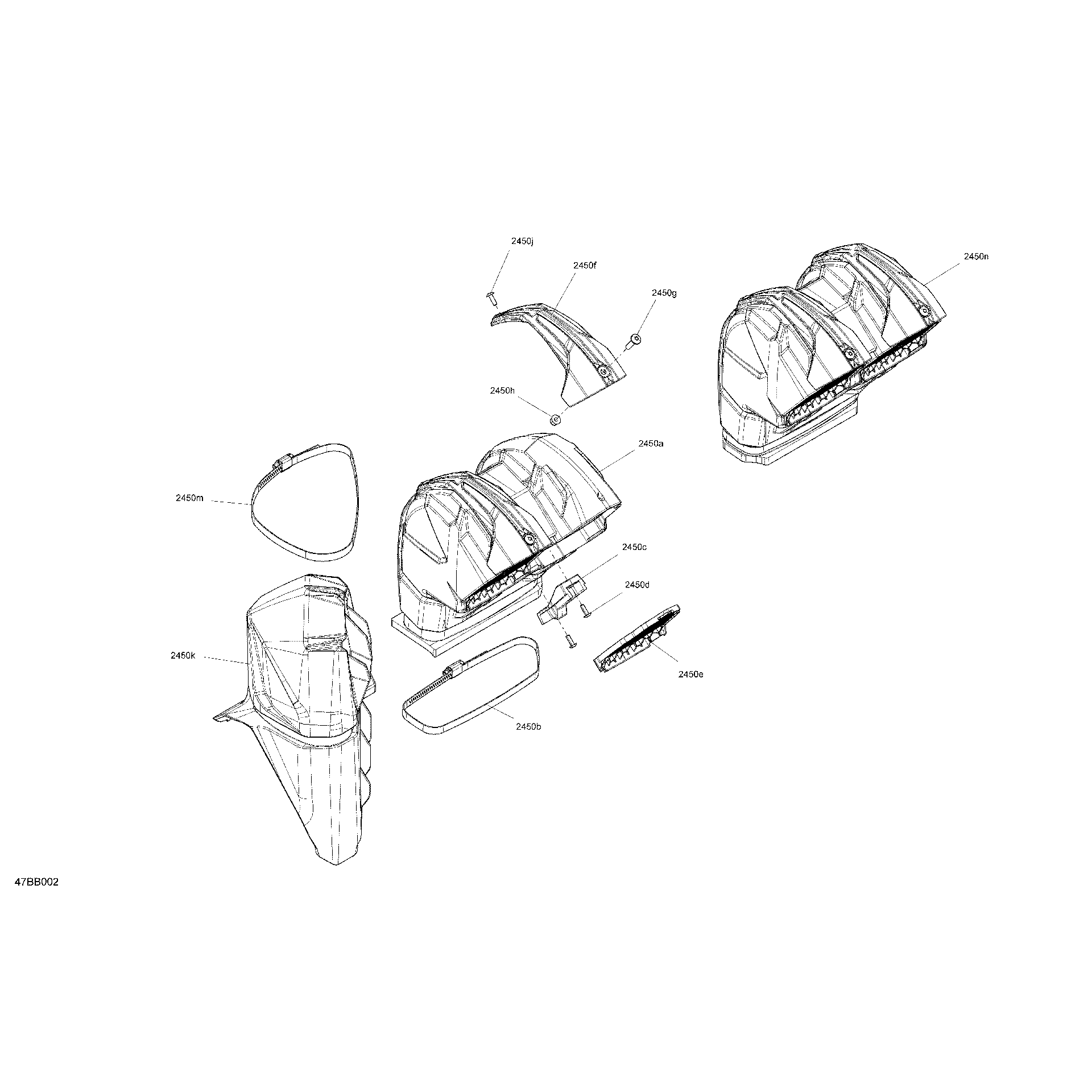 An Image of a Genuine Can-Am Parts Schematic Diagram showing the schematic - BODY - SNORKEL