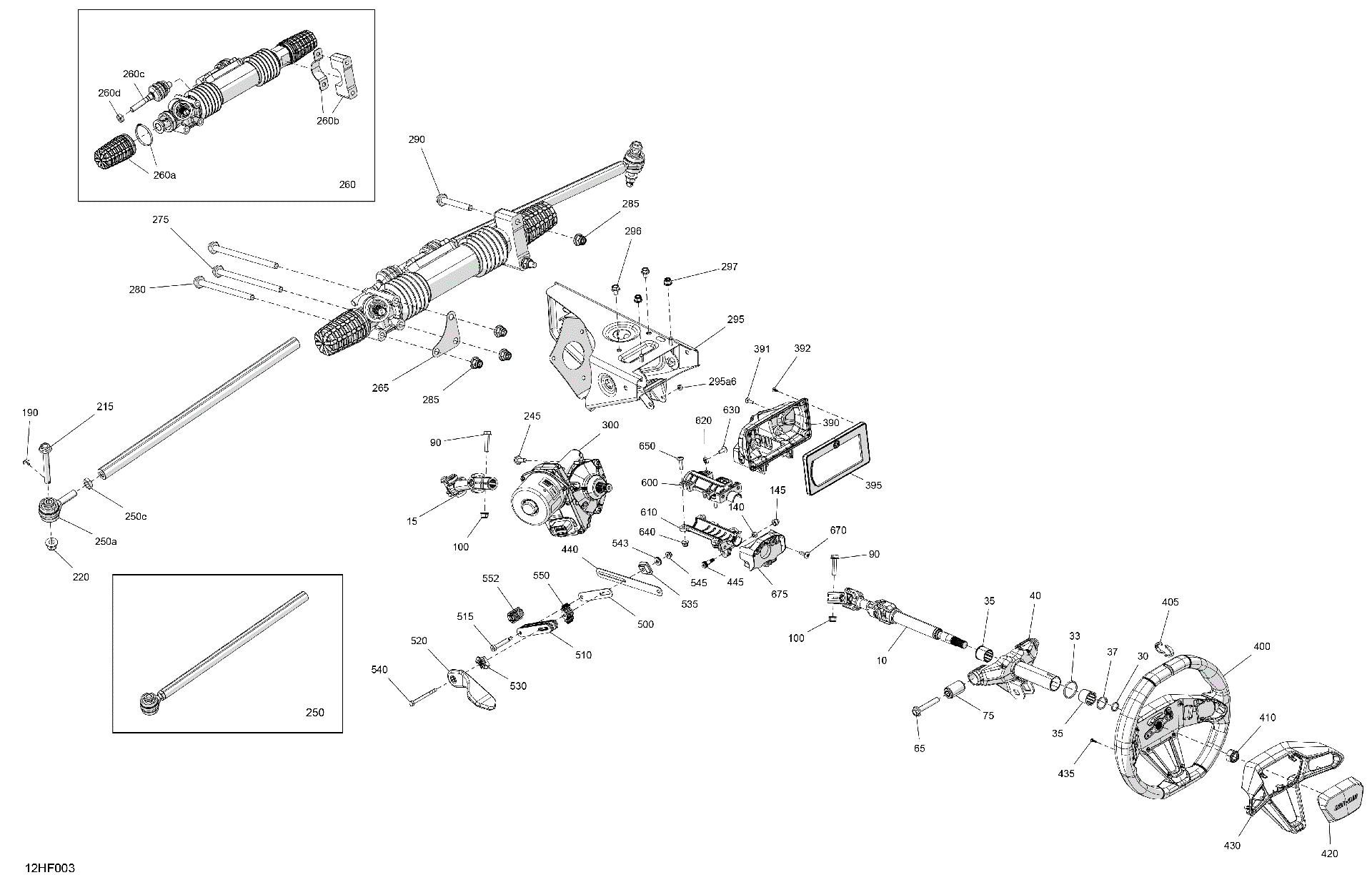 An Image of a Genuine Can-Am Parts Schematic Diagram showing the schematic - MECHANIC - STEERING