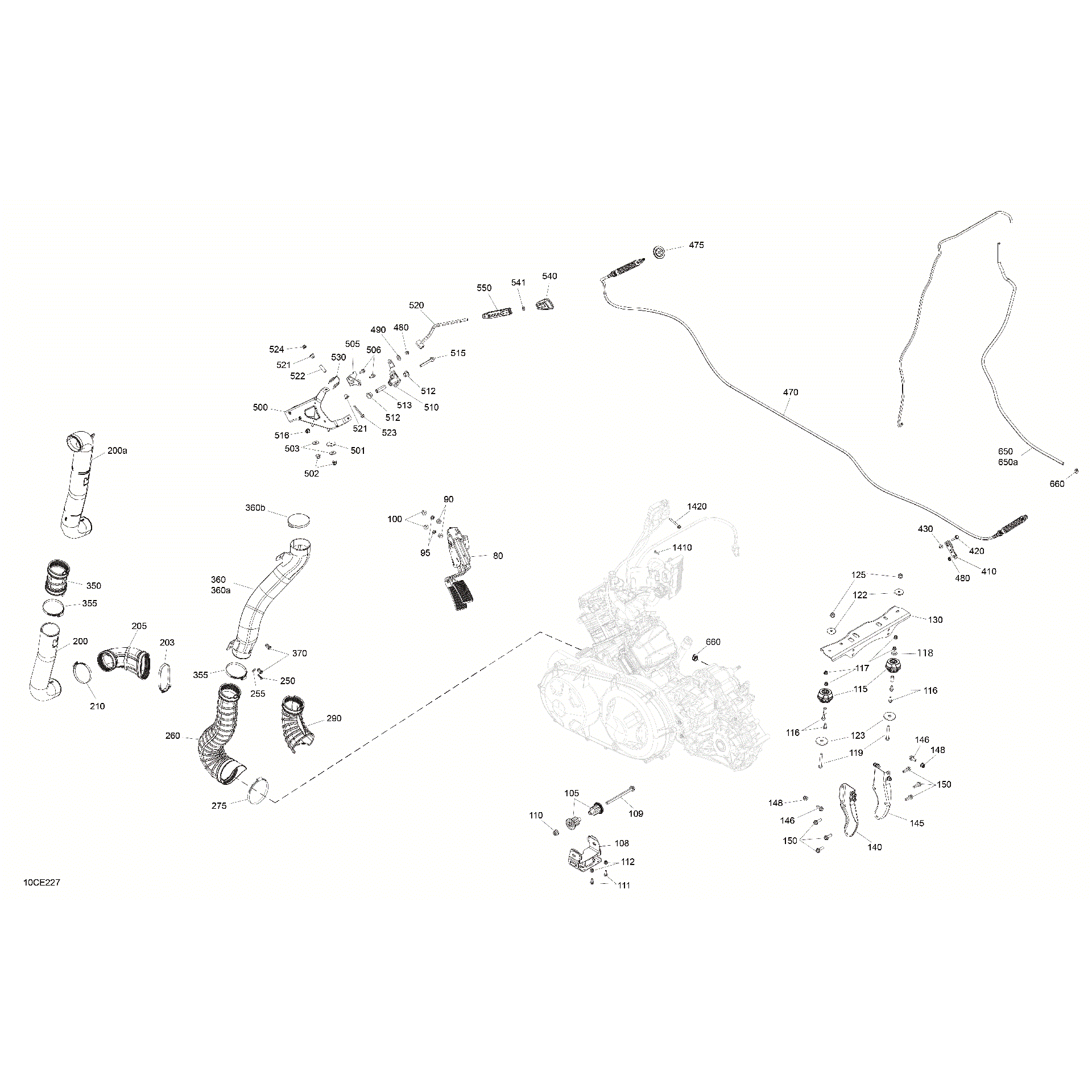 An Image of a Genuine Can-Am Parts Schematic Diagram showing the schematic - ENGINE - SYSTEM