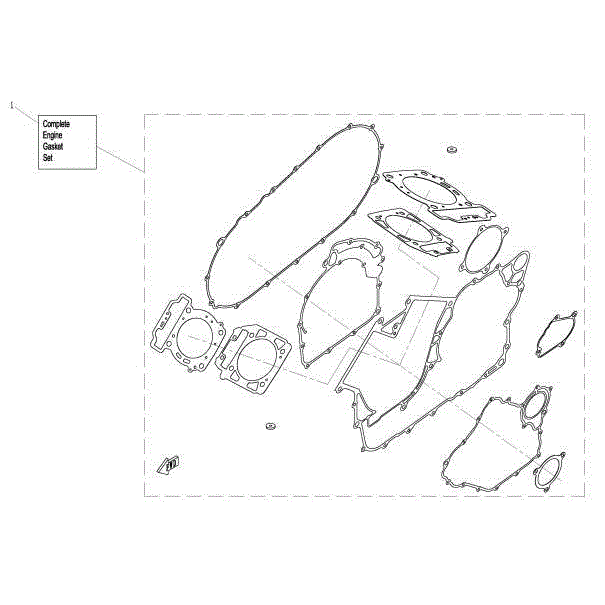 An Image of a Genuine CFMOTO Parts Schematic Diagram showing the schematic - ENGINE GASKET SET (WET CLUTCH) - 2022 CFMOTO UFORCE 800