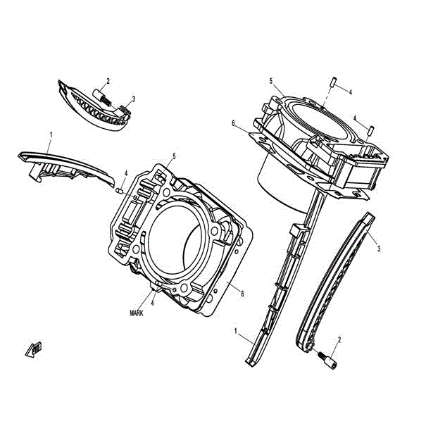 An Image of a Genuine CFMOTO Parts Schematic Diagram showing the schematic - CYLINDER ASSY. - 2015 CFMOTO UFORCE 800