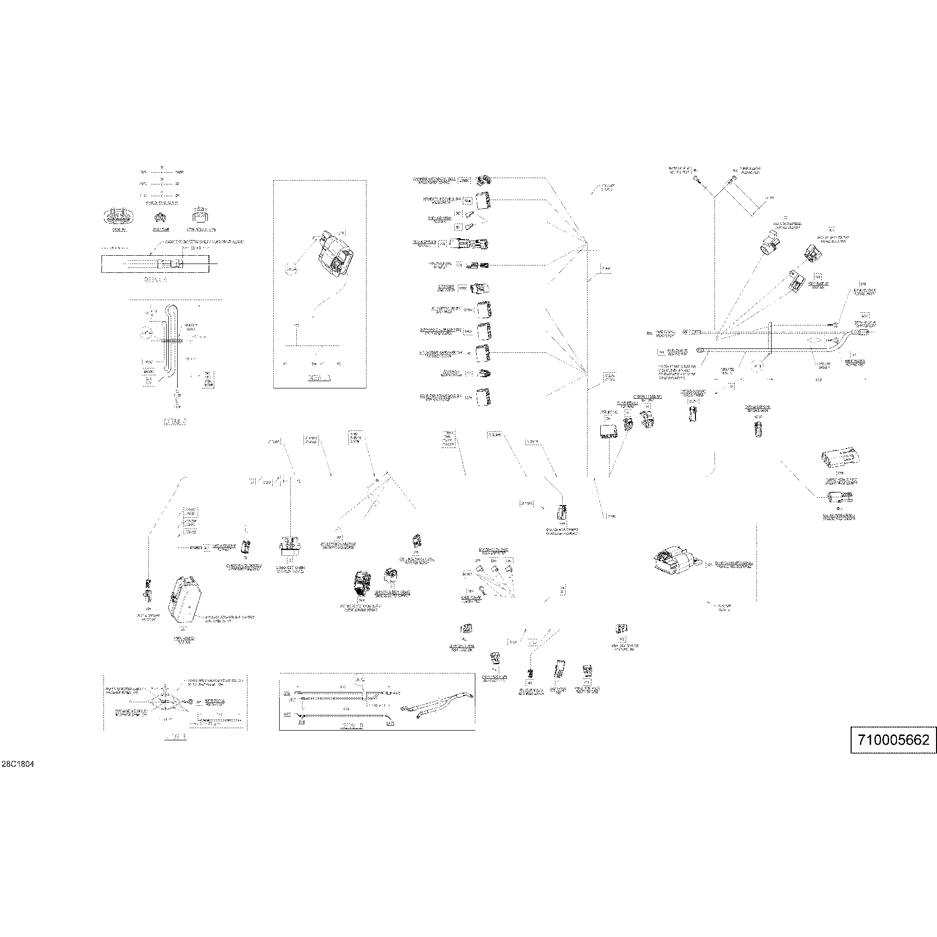 An Image of a Genuine Can-Am Parts Schematic Diagram showing the schematic - MAIN HARNESS - 710005662 - COMMANDER MAX