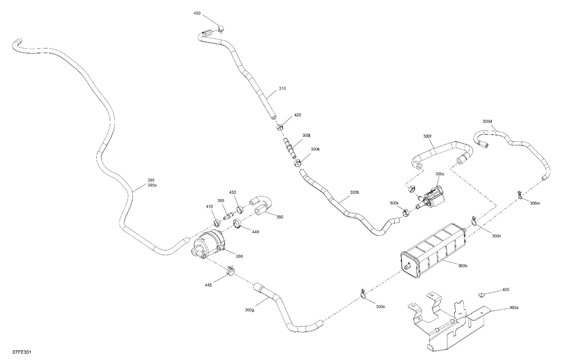 An Image of a Genuine Can-Am Parts Schematic Diagram showing the schematic - ENGINE - CANISTER CHARCOAL ASSEMBLY