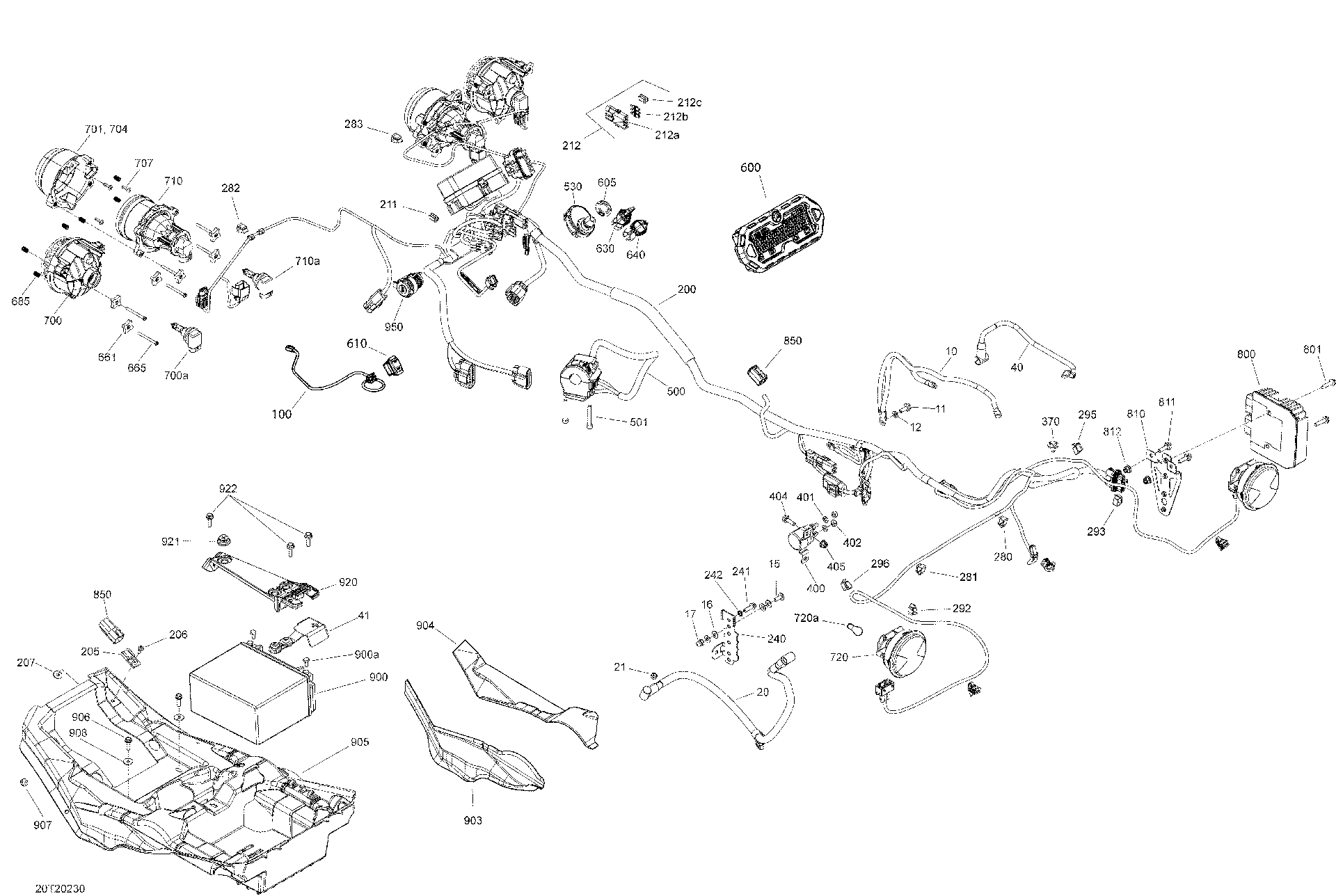 An Image of a Genuine Can-Am Parts Schematic Diagram showing the schematic - ELECTRICAL SYSTEM