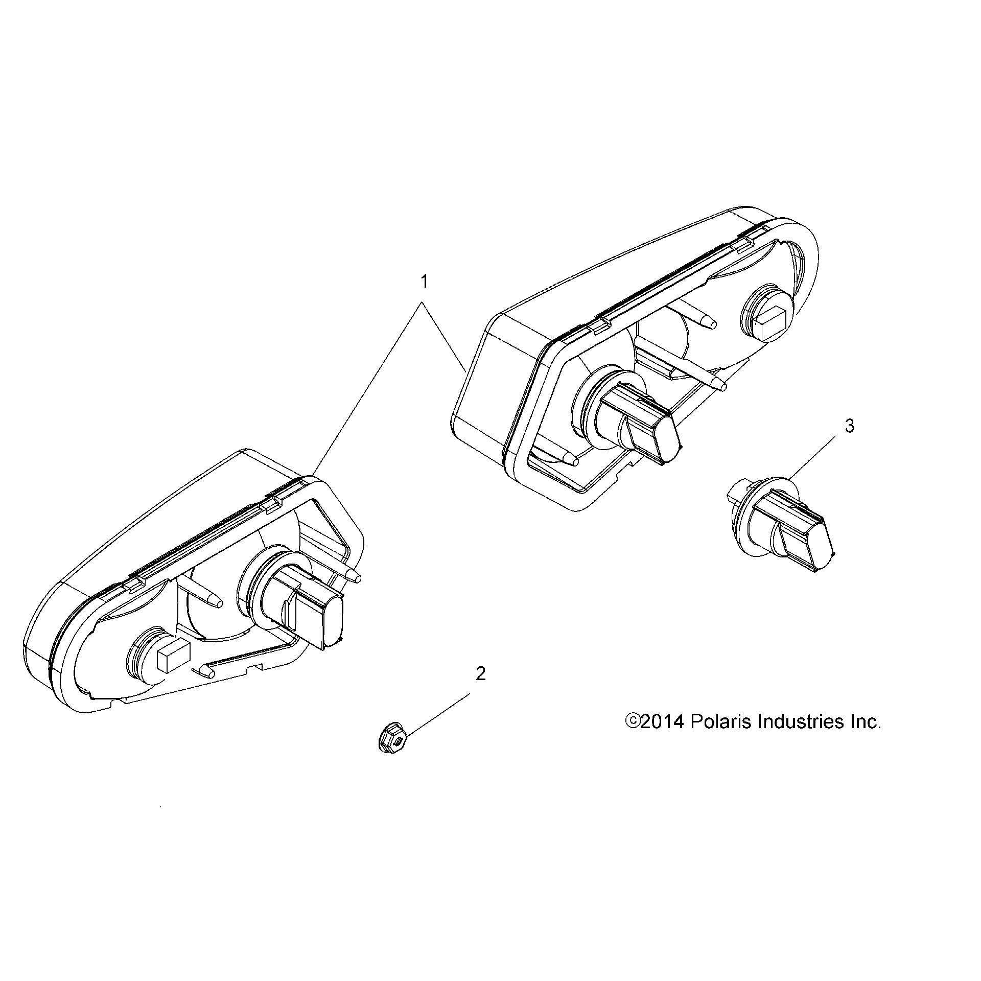 An Image of a Genuine Polaris Parts Schematic Diagram showing the schematic - ELECTRICAL: TAILLAMPS - 2015 POLARIS SPORTSMAN TOURING 570 SP
