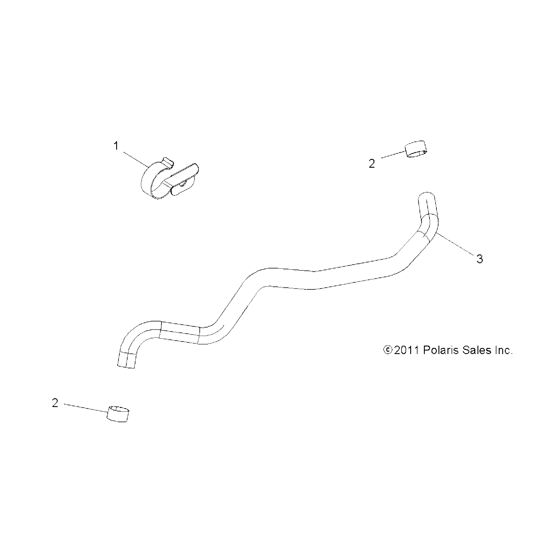 An Image of a Genuine Polaris Parts Schematic Diagram showing the schematic - ENGINE: COOLING BYPASS - 2016 POLARIS SPORTSMAN TOURING 1000