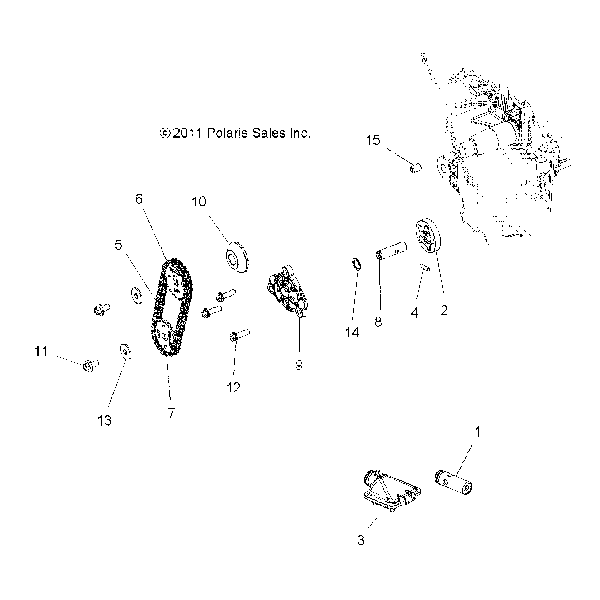 An Image of a Genuine Polaris Parts Schematic Diagram showing the schematic - ENGINE: OIL PUMP - 2017 POLARIS ACE 570 SP