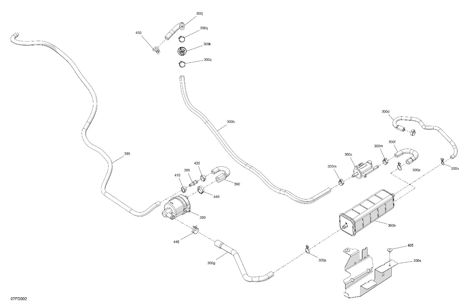 An Image of a Genuine Can-Am Parts Schematic Diagram showing the schematic - ENGINE - CANISTER CHARCOAL ASSEMBLY