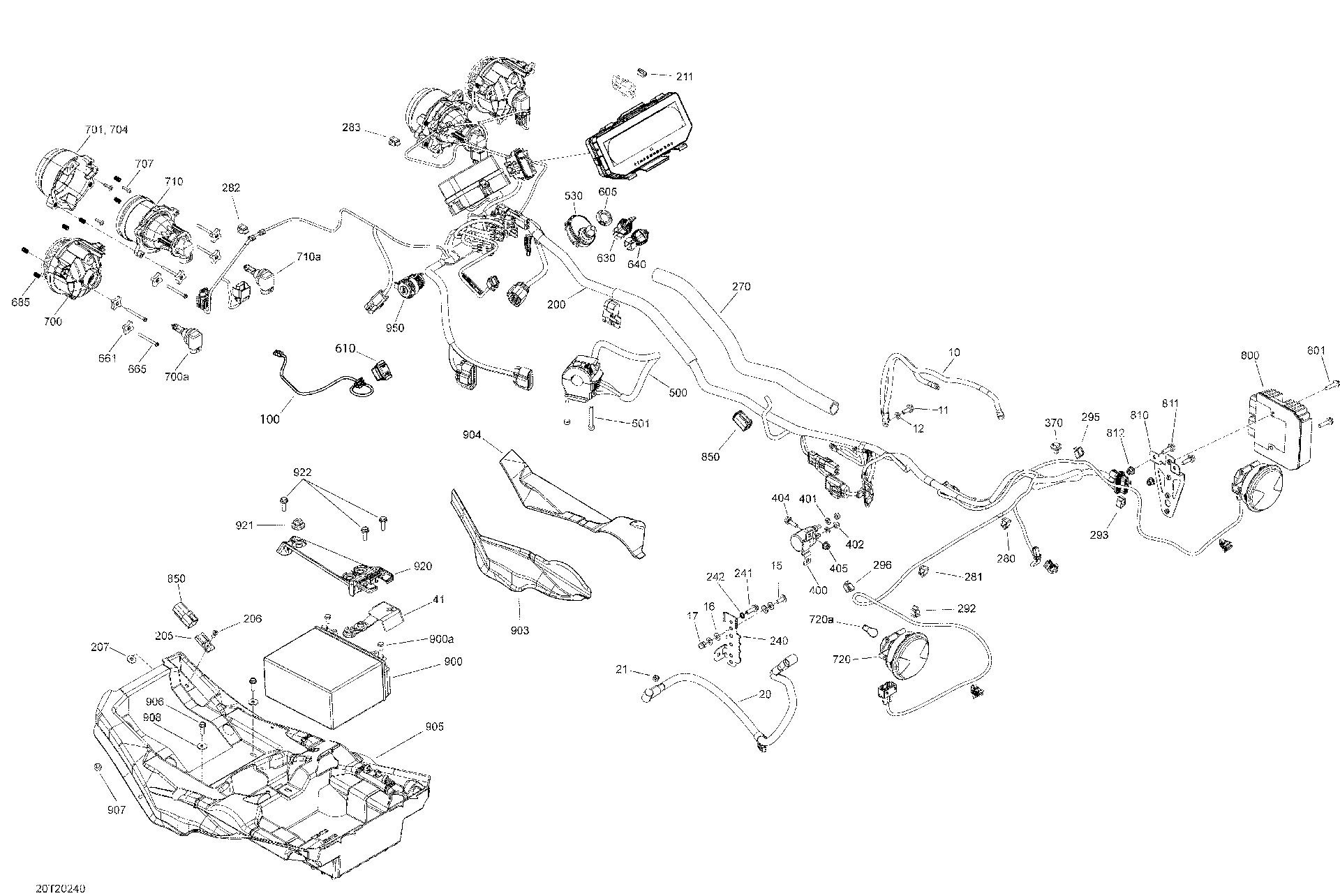 An Image of a Genuine Can-Am Parts Schematic Diagram showing the schematic - ELECTRICAL SYSTEM