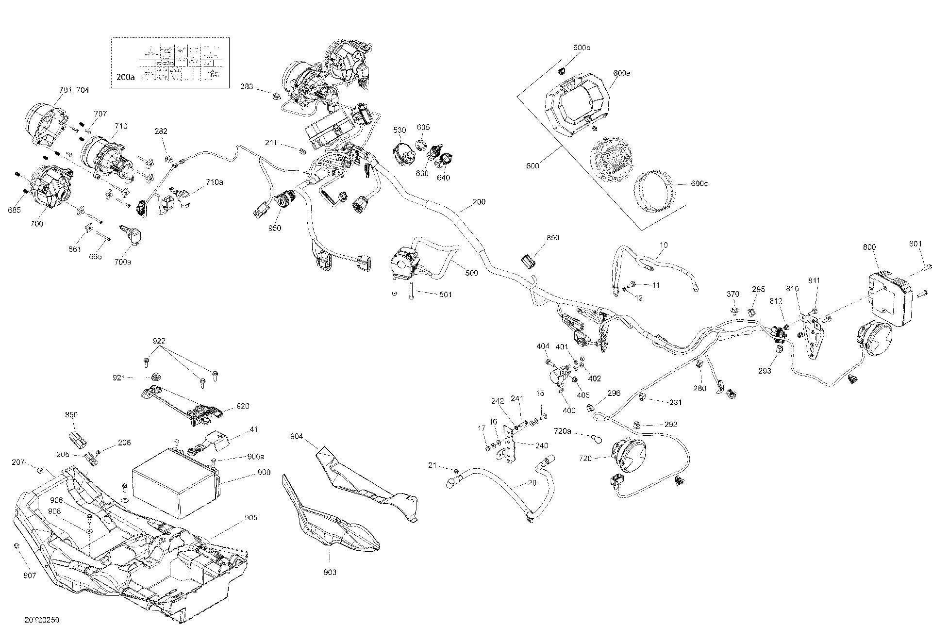 An Image of a Genuine Can-Am Parts Schematic Diagram showing the schematic - ELECTRICAL SYSTEM