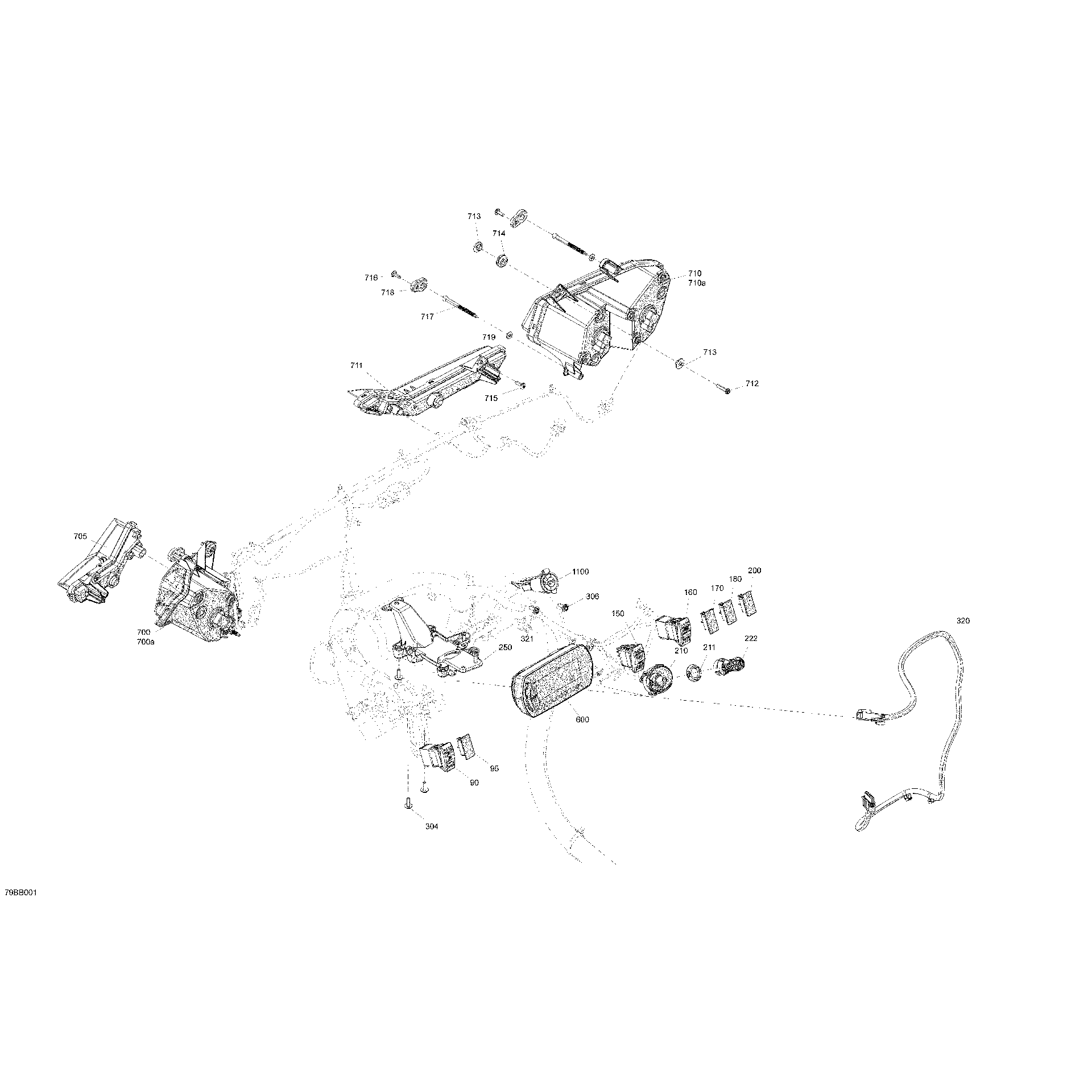 An Image of a Genuine Can-Am Parts Schematic Diagram showing the schematic - ELECTRIC - FRONT SECTION