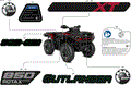 BODY - FEATURE DECALS - 2026 CAN AM OUTLANDER 850 4X4 XT - CALI - FIERY RED METALLIC