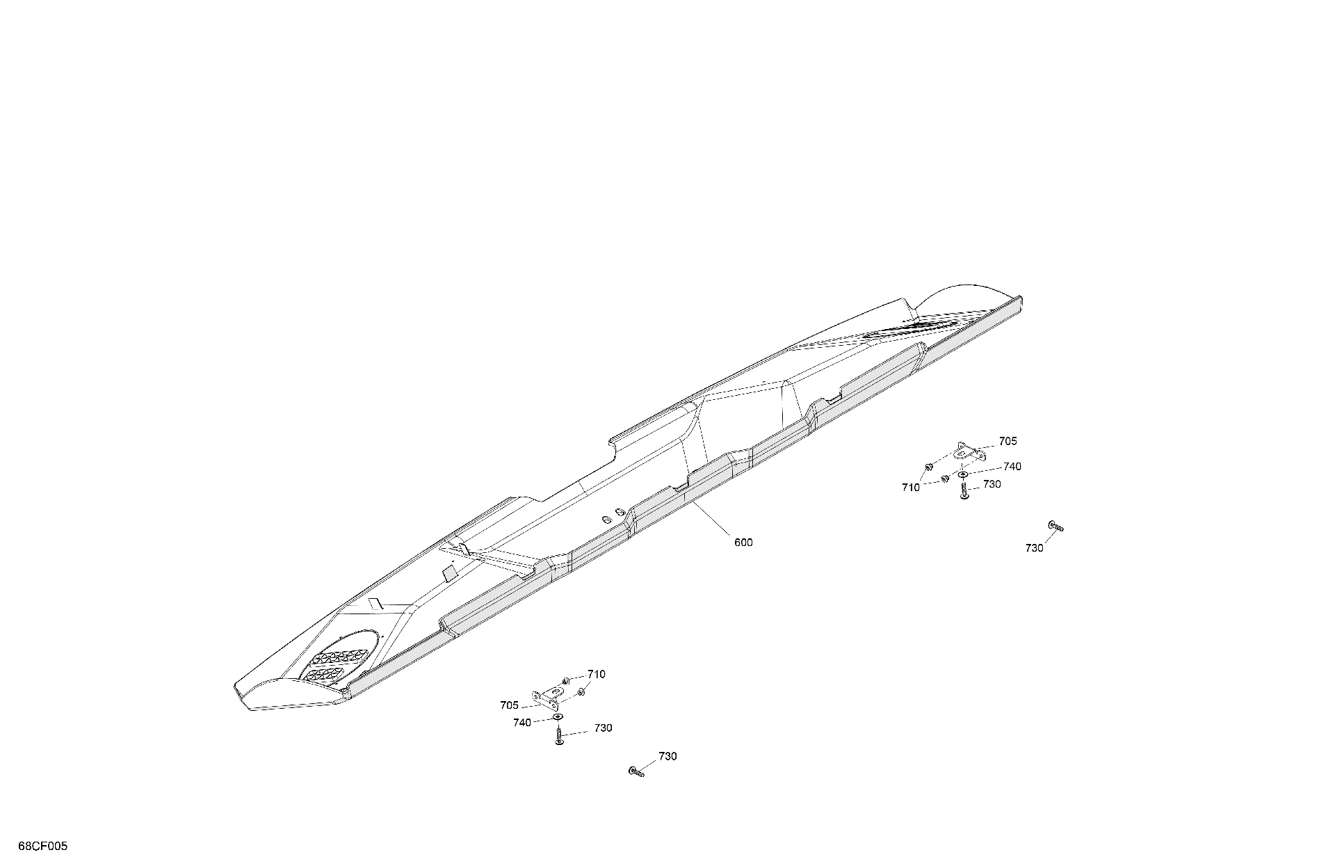 An Image of a Genuine Can-Am Parts Schematic Diagram showing the schematic - ENCLOSURE CAB - ROOF LINER