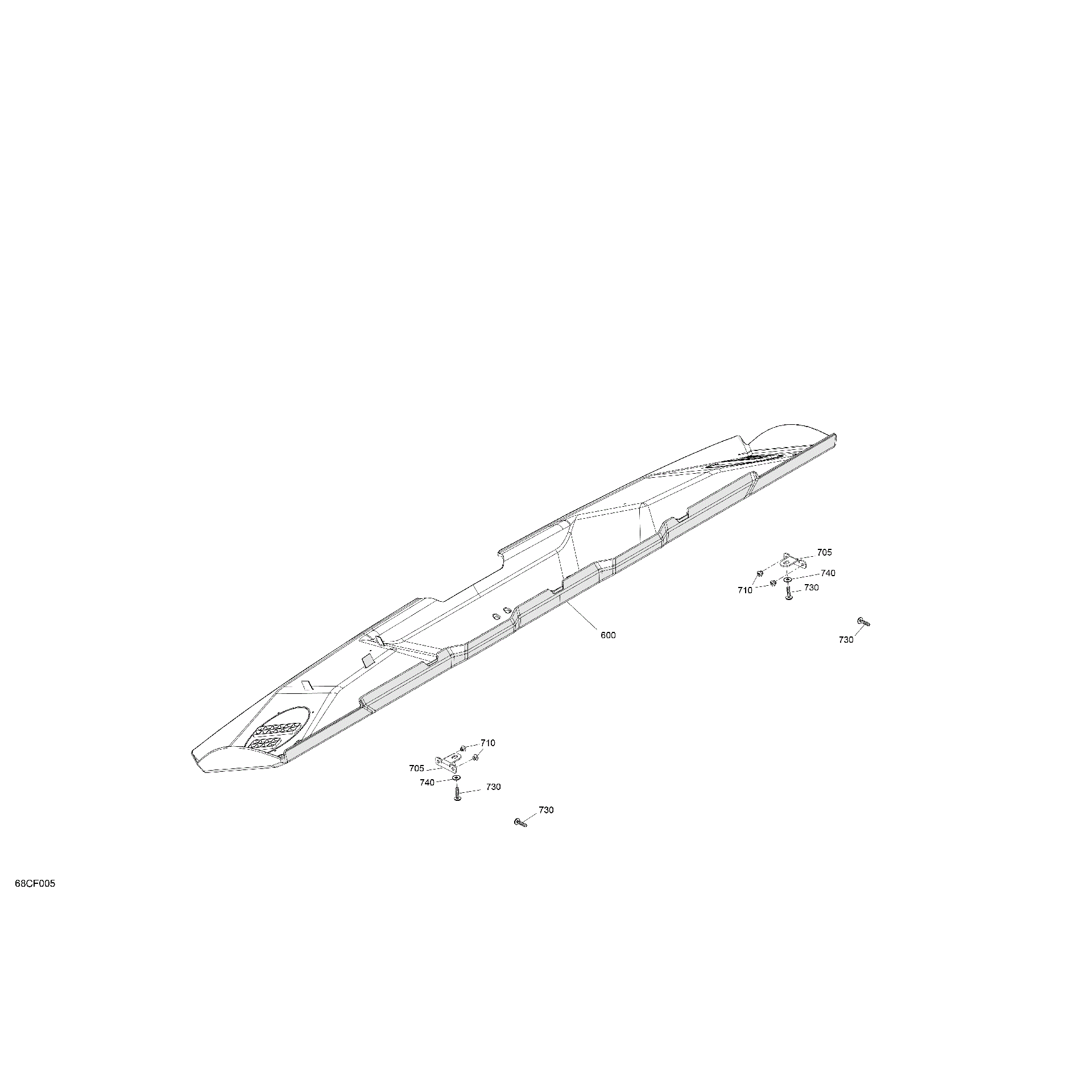 An Image of a Genuine Can-Am Parts Schematic Diagram showing the schematic - ENCLOSURE CAB - ROOF LINER
