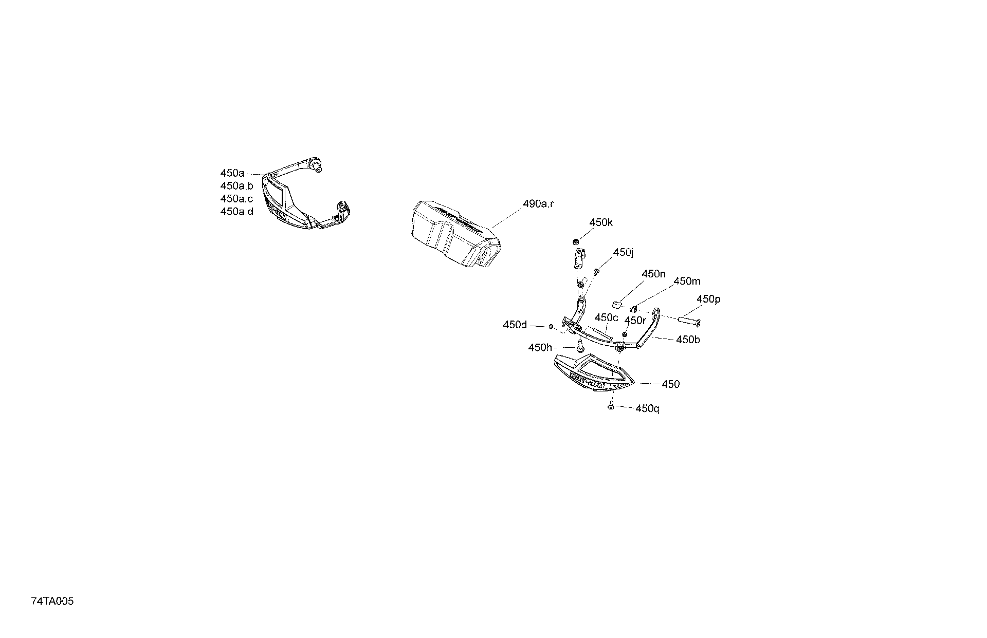 An Image of a Genuine Can-Am Parts Schematic Diagram showing the schematic - MECHANIC - STEERING - AIR DEFLECTOR