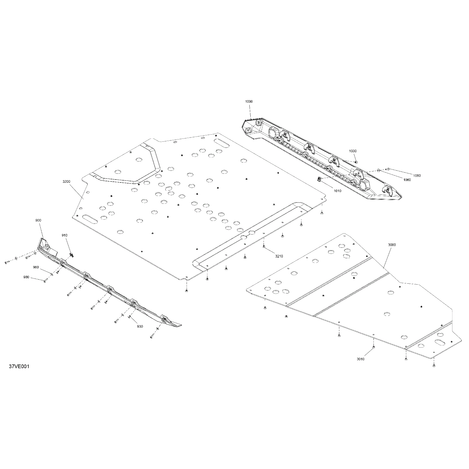 An Image of a Genuine Can-Am Parts Schematic Diagram showing the schematic - BODY - SKID PLATE