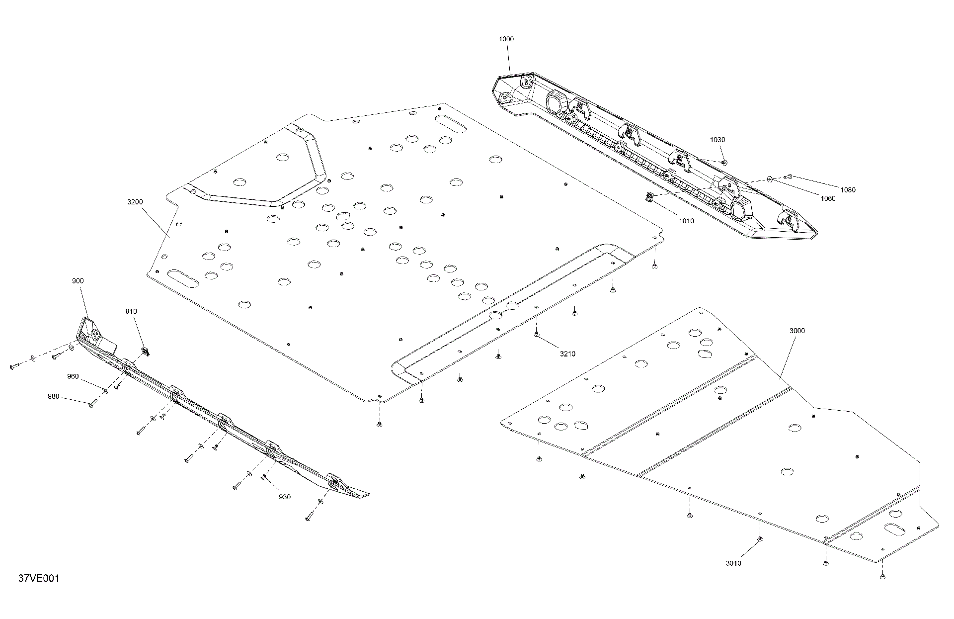 An Image of a Genuine Can-Am Parts Schematic Diagram showing the schematic - BODY - SKID PLATE