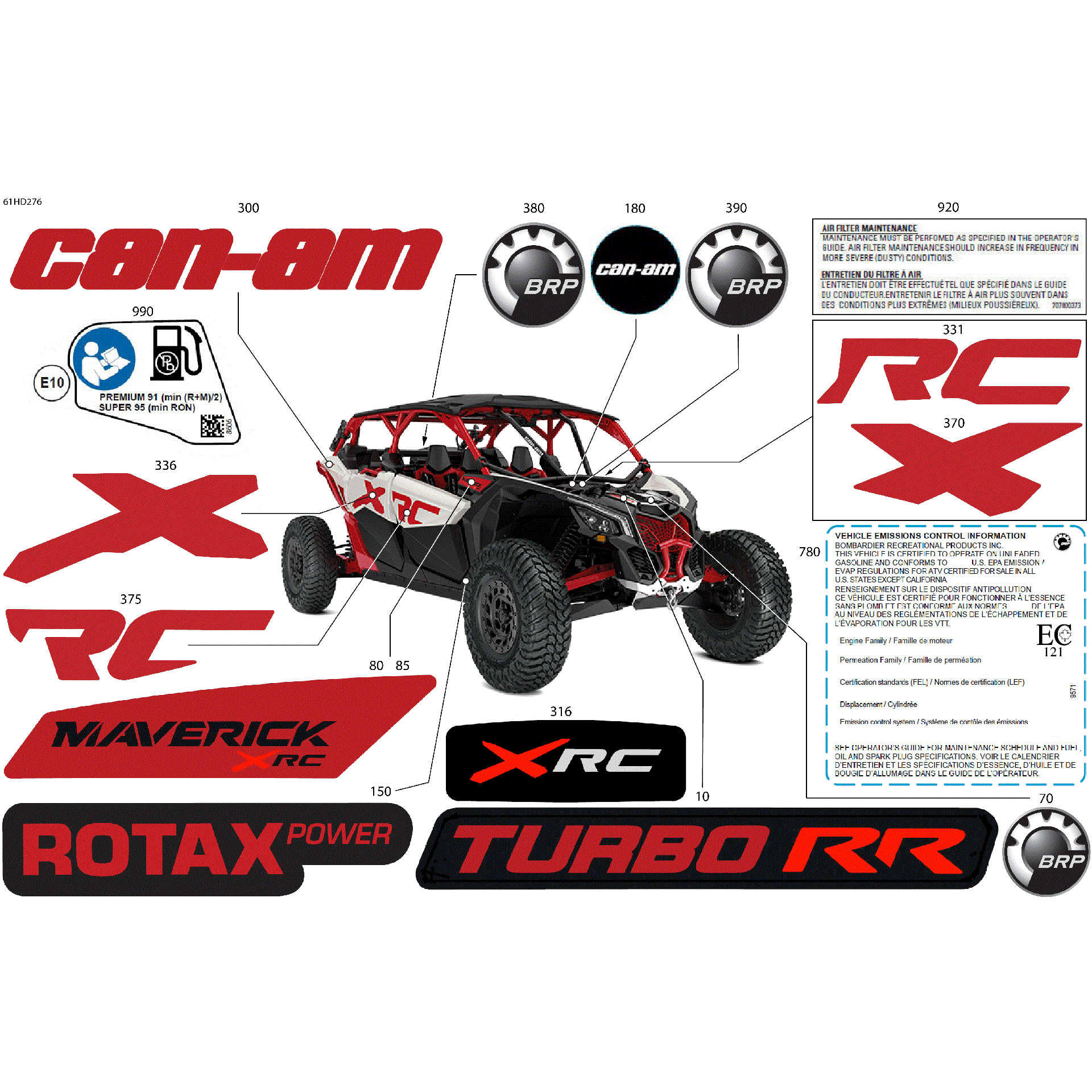 An Image of a Genuine Can-Am Parts Schematic Diagram showing the schematic - BODY - DECALS