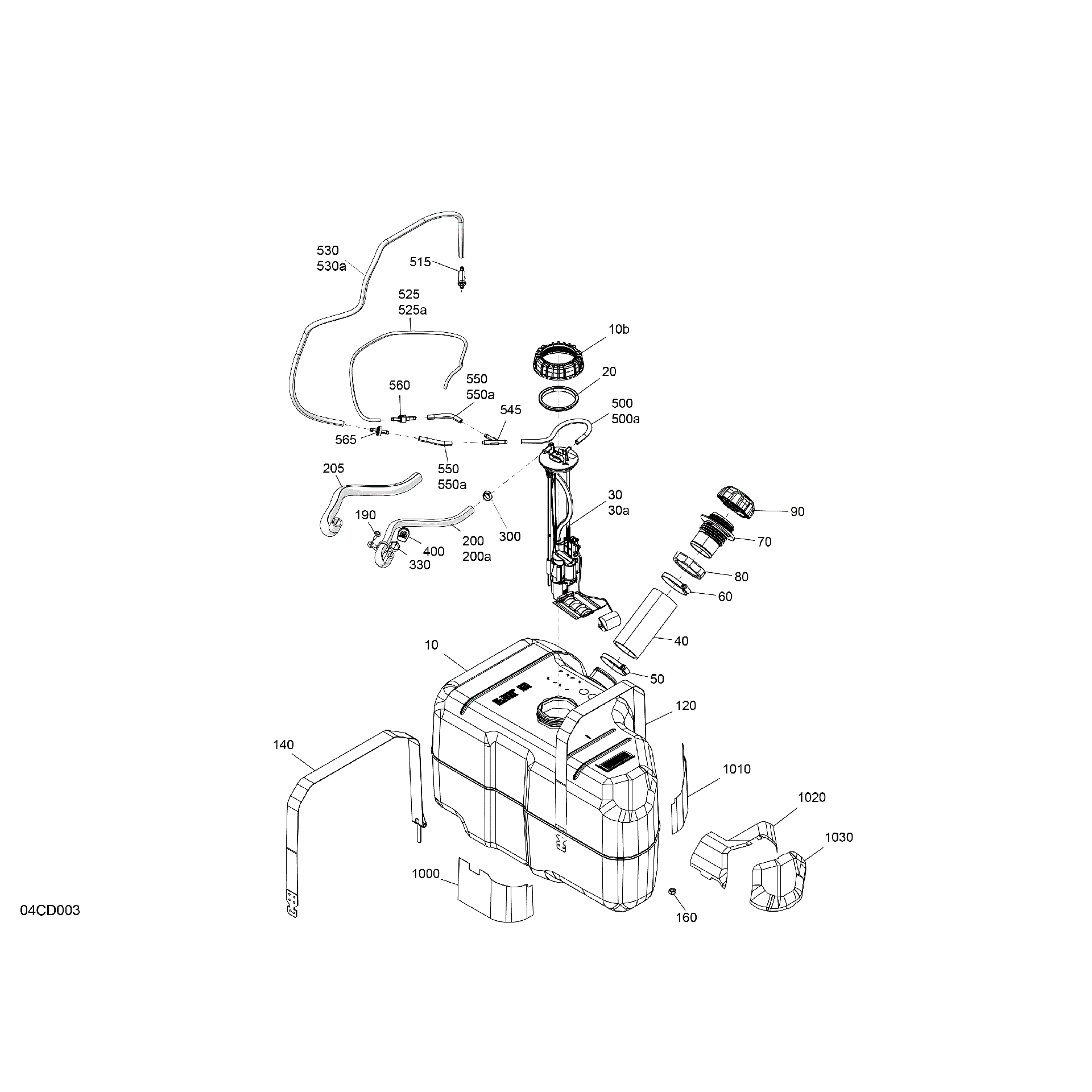 An Image of a Genuine Can-Am Parts Schematic Diagram showing the schematic - ENGINE - FUEL