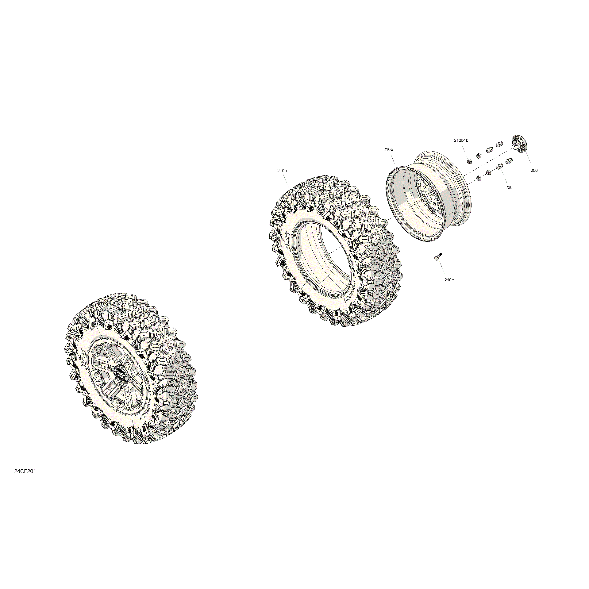 An Image of a Genuine Can-Am Parts Schematic Diagram showing the schematic - DRIVE - FRONT WHEELS
