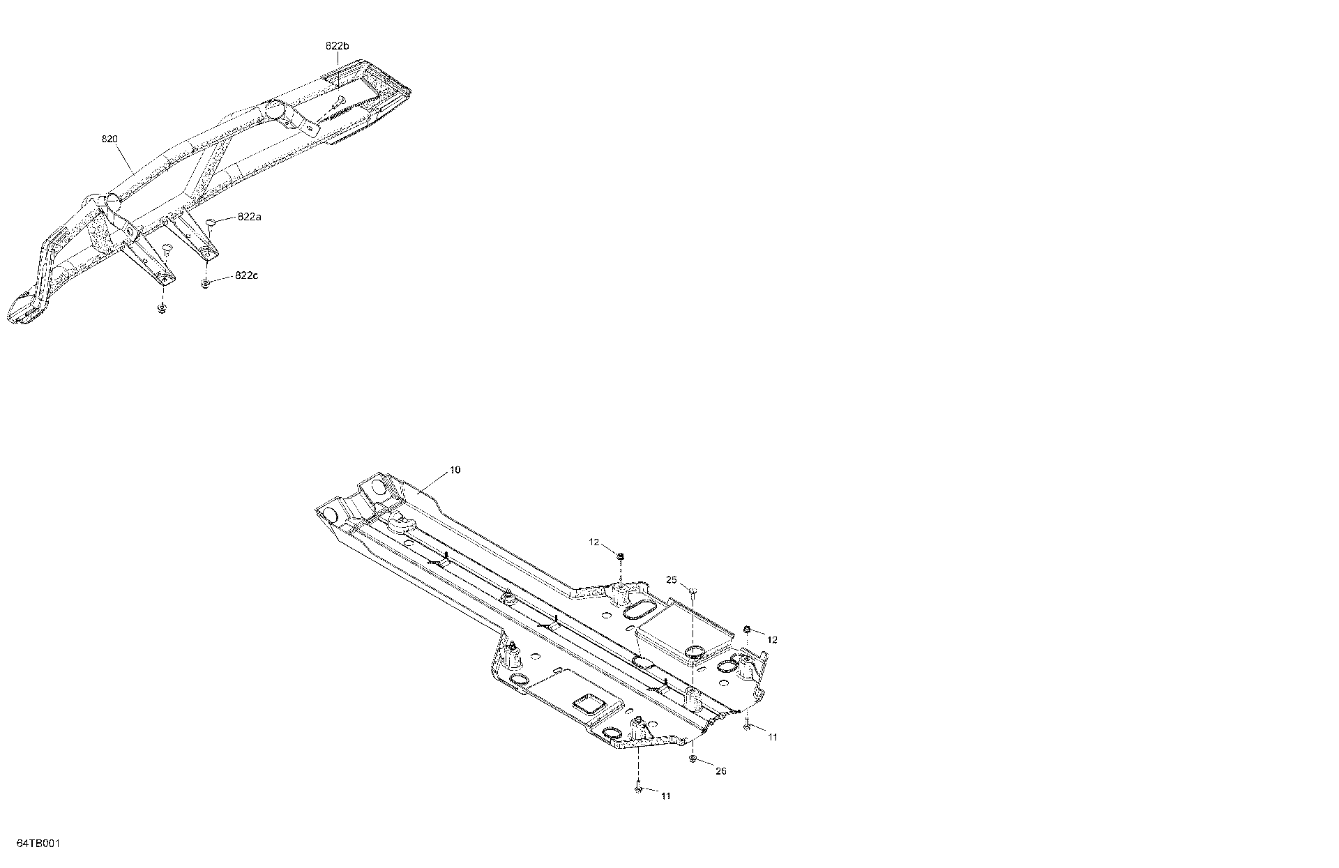 An Image of a Genuine Can-Am Parts Schematic Diagram showing the schematic - BODY - SKID PLATE AND BUMPER