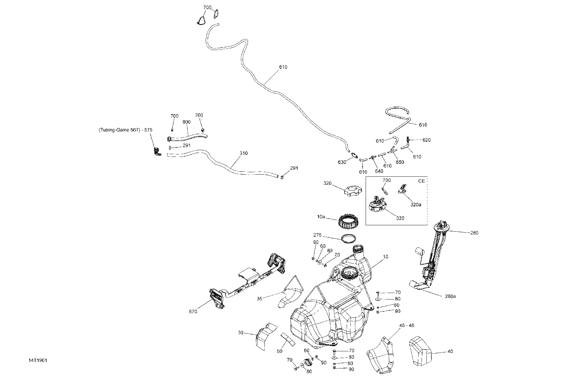 An Image of a Genuine Can-Am Parts Schematic Diagram showing the schematic - FUEL