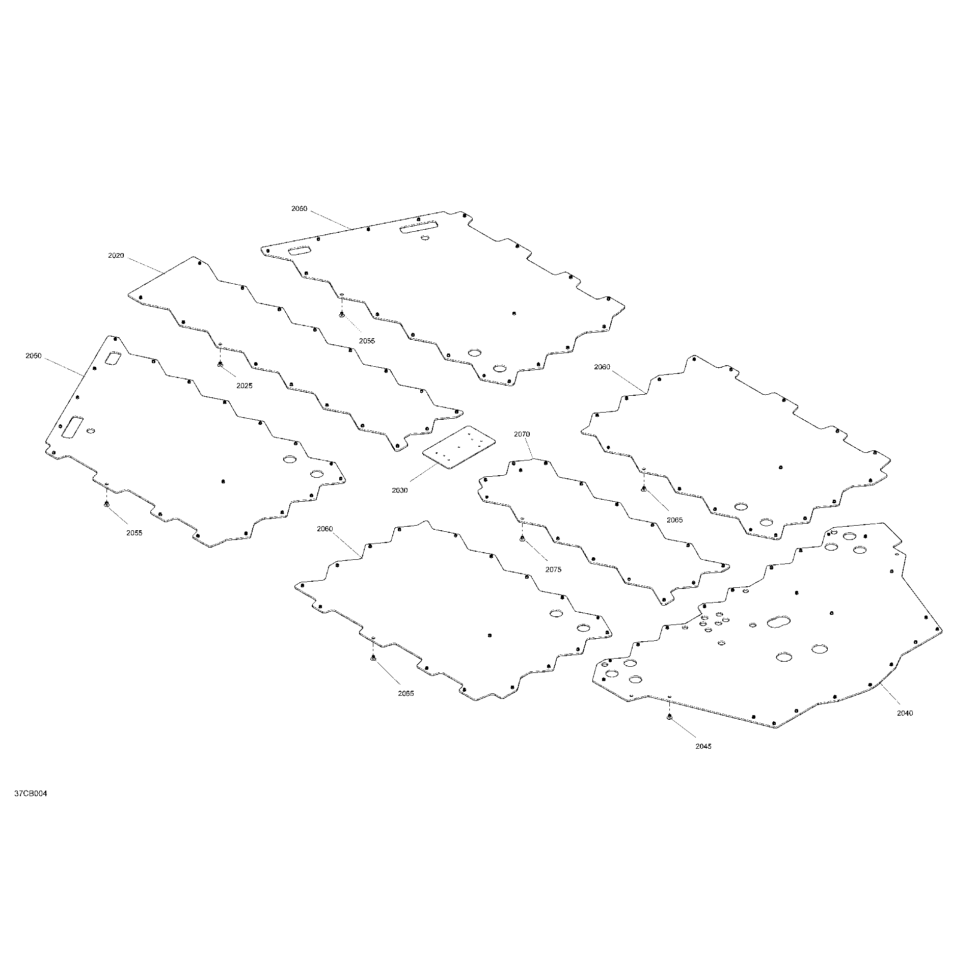 An Image of a Genuine Can-Am Parts Schematic Diagram showing the schematic - BODY - SKID PLATE