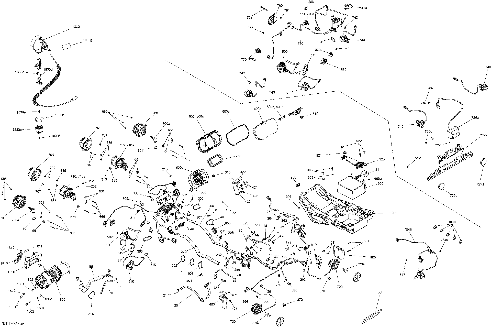 An Image of a Genuine Can-Am Parts Schematic Diagram showing the schematic - ELECTRICAL SYSTEM - ALL MODELS