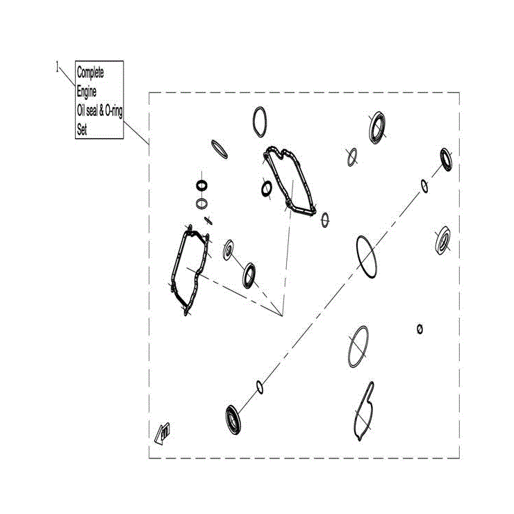 An Image of a genuine CFMOTO Parts Schematic Diagram showing the group - COMPLETE OIL SEAL &O-RING SET - 2016 CFMOTO CFORCE 800 X8