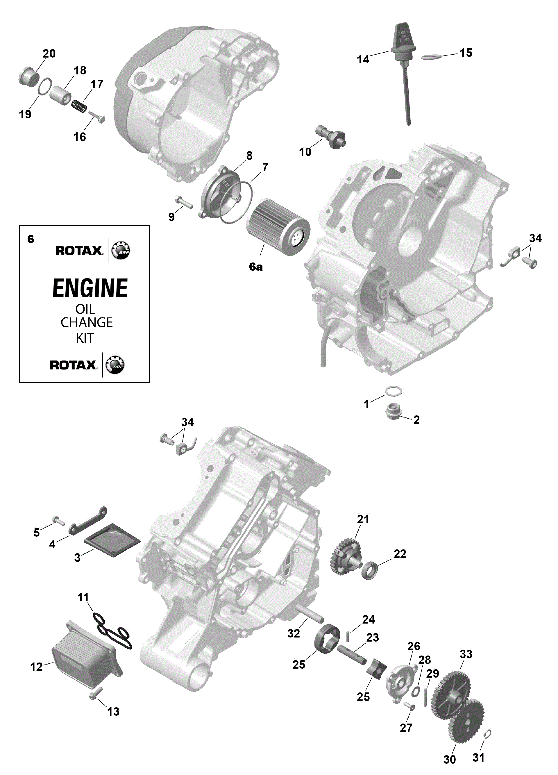 An Image of a Genuine Can-Am Parts Schematic Diagram showing the schematic - ROTAX - ENGINE LUBRICATION