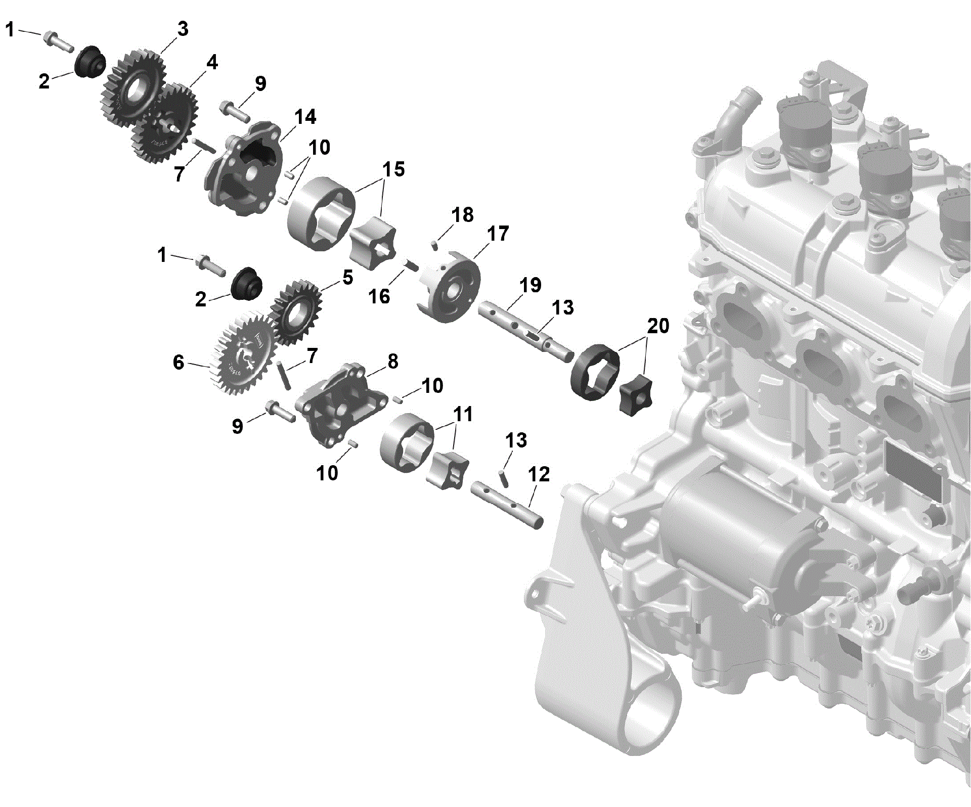 An Image of a Genuine Can-Am Parts Schematic Diagram showing the schematic - ROTAX - OIL PUMP