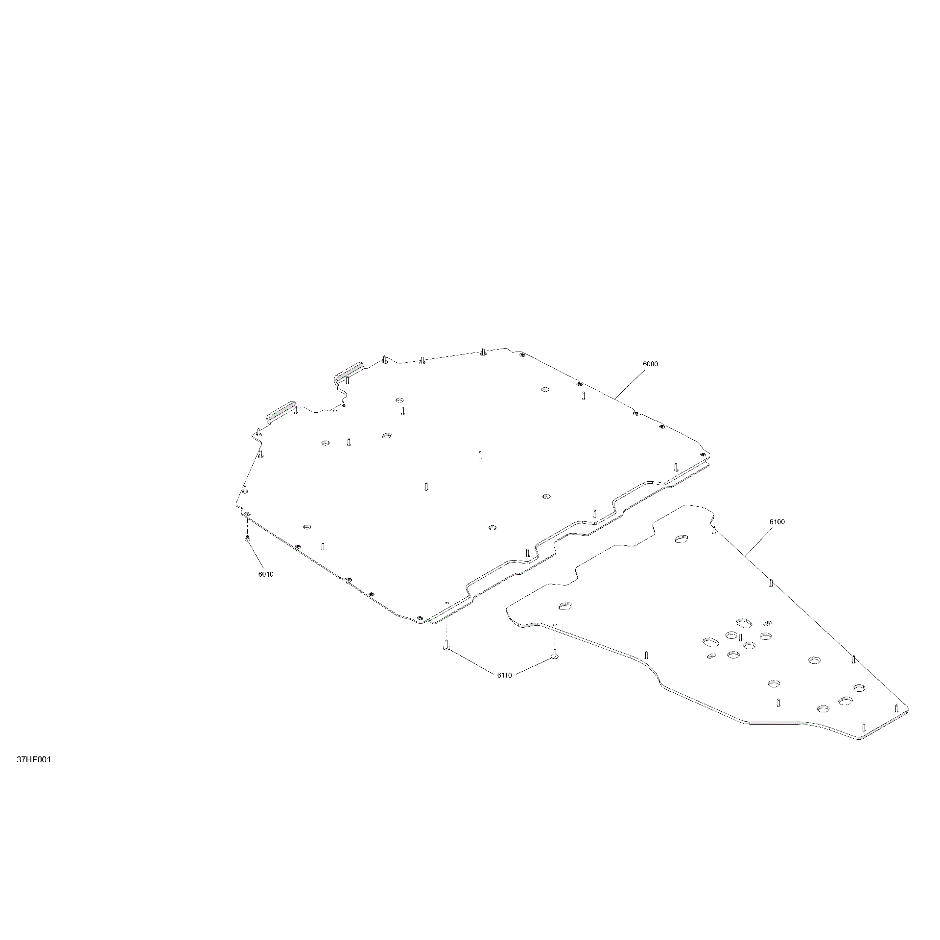 An Image of a Genuine Can-Am Parts Schematic Diagram showing the schematic - BODY - SKID PLATE