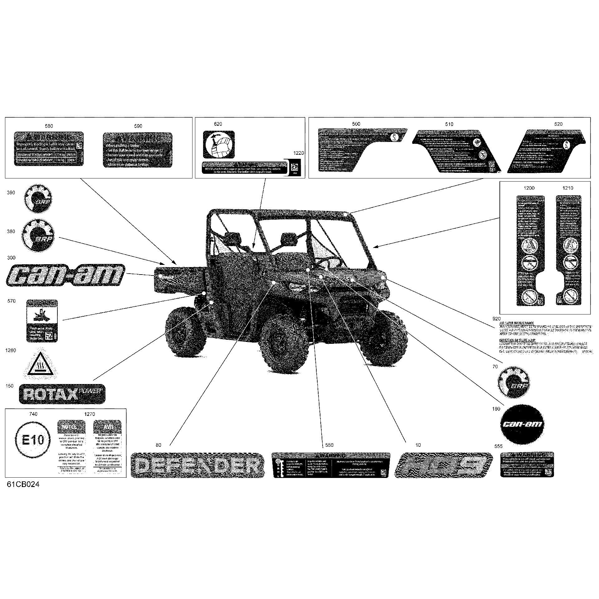 An Image of a Genuine Can-Am Parts Schematic Diagram showing the schematic - BODY - DECALS