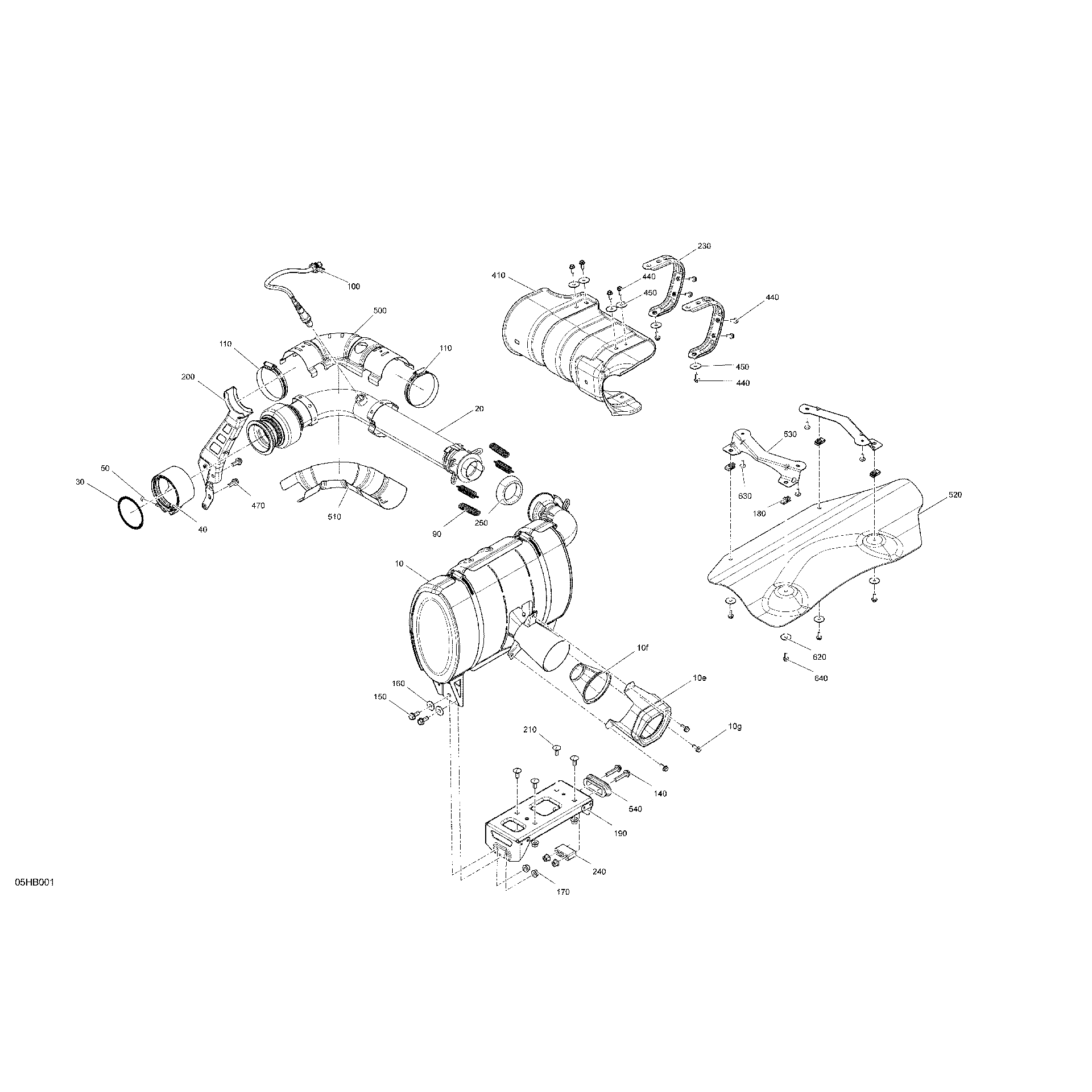 An Image of a Genuine Can-Am Parts Schematic Diagram showing the schematic - ENGINE - EXHAUST