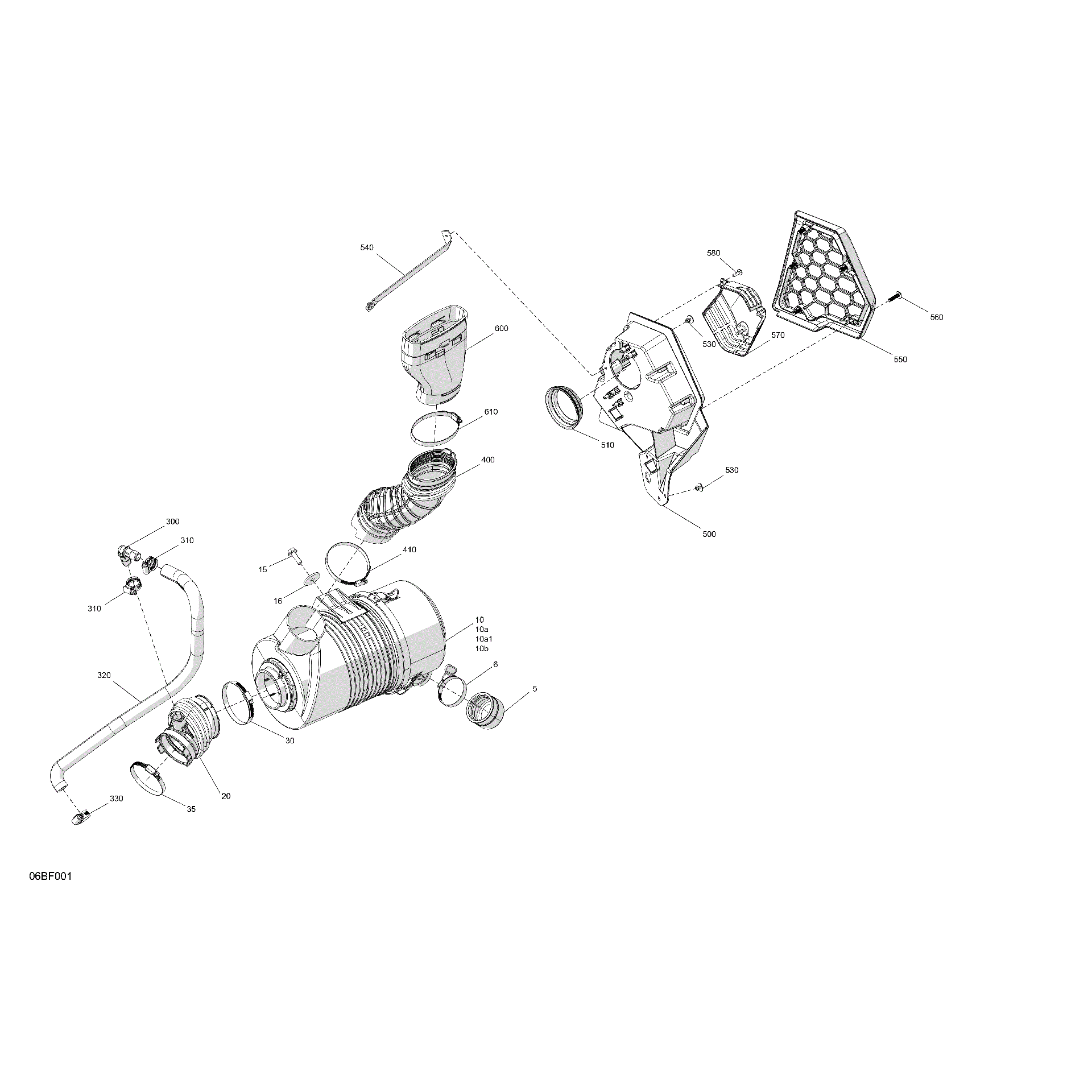 An Image of a Genuine Can-Am Parts Schematic Diagram showing the schematic - ENGINE - AIR INTAKE