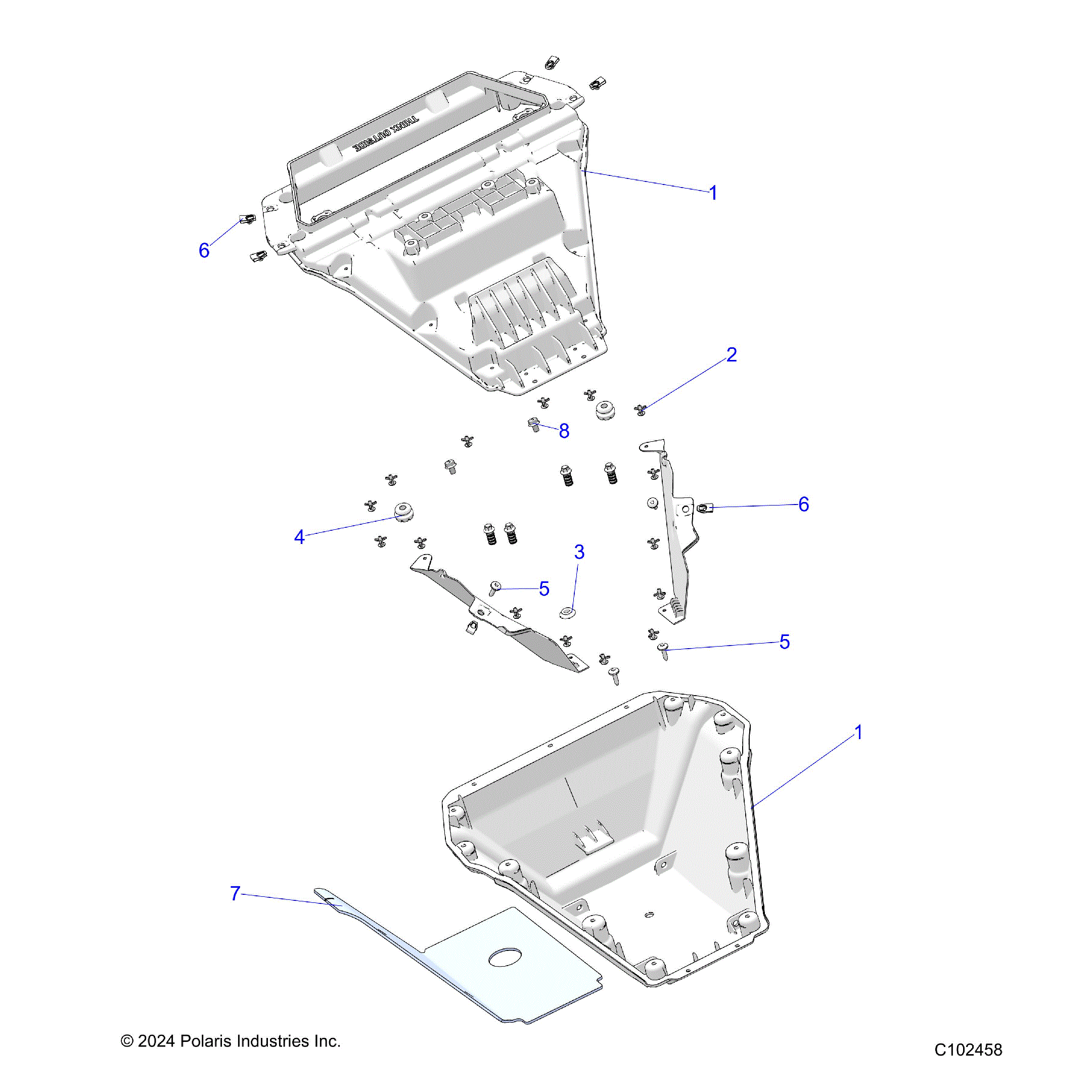 An Image of a Genuine Polaris Parts Schematic Diagram showing the schematic - BODY: REAR BOX STORAGE - 2026 POLARIS SPORTSMAN 570 EPS TRAIL