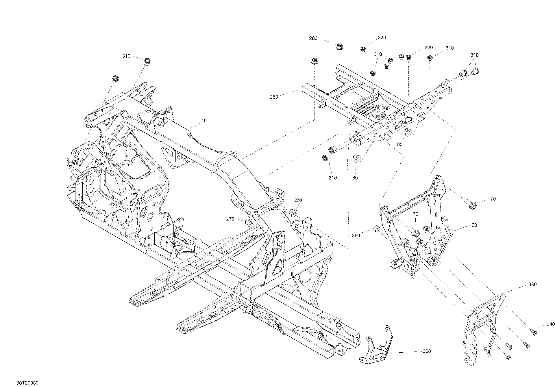 An Image of a Genuine Can-Am Parts Schematic Diagram showing the schematic - FRAME