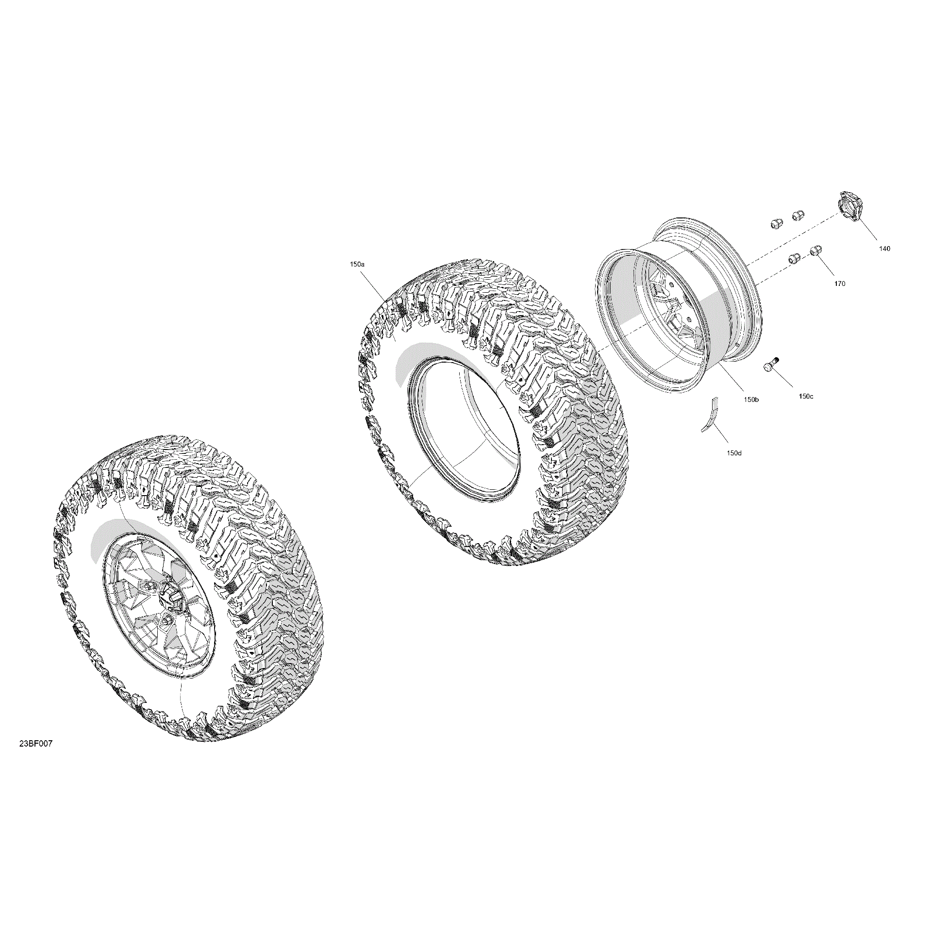An Image of a Genuine Can-Am Parts Schematic Diagram showing the schematic - DRIVE - REAR WHEELS