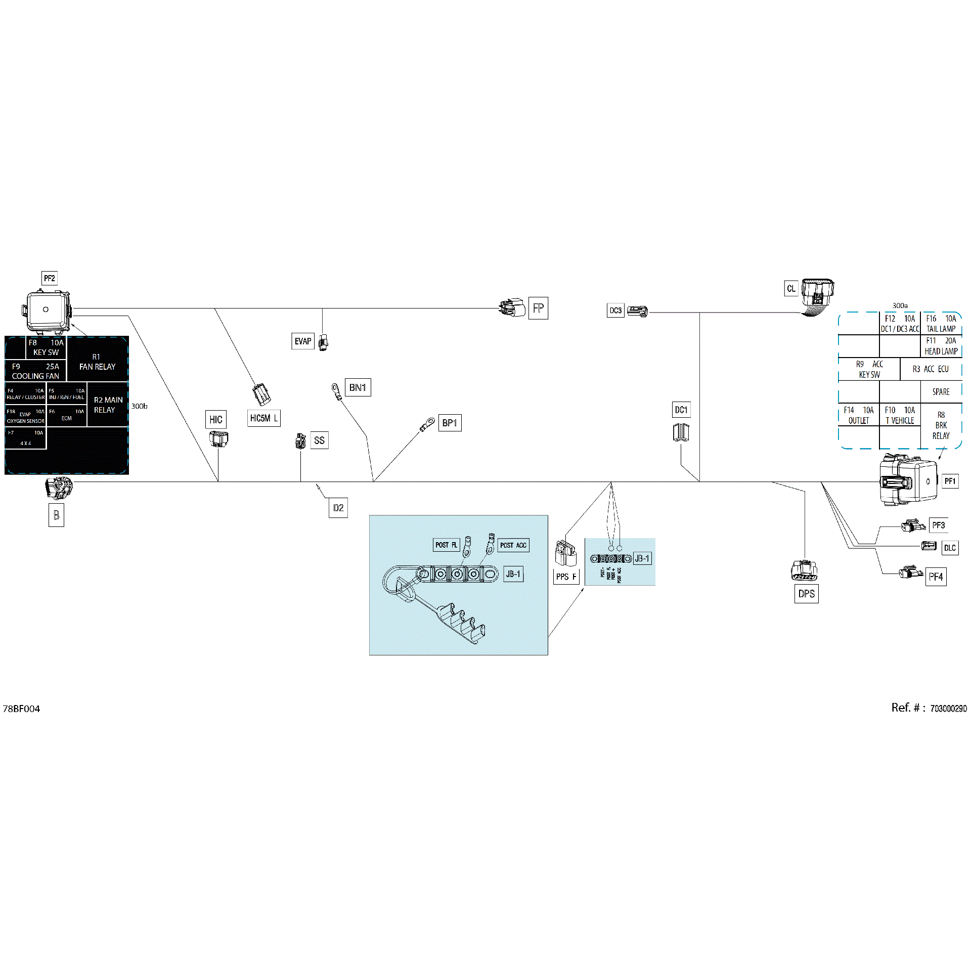 An Image of a Genuine Can-Am Parts Schematic Diagram showing the schematic - ELECTRIC - MAIN HARNESS - 710007145
