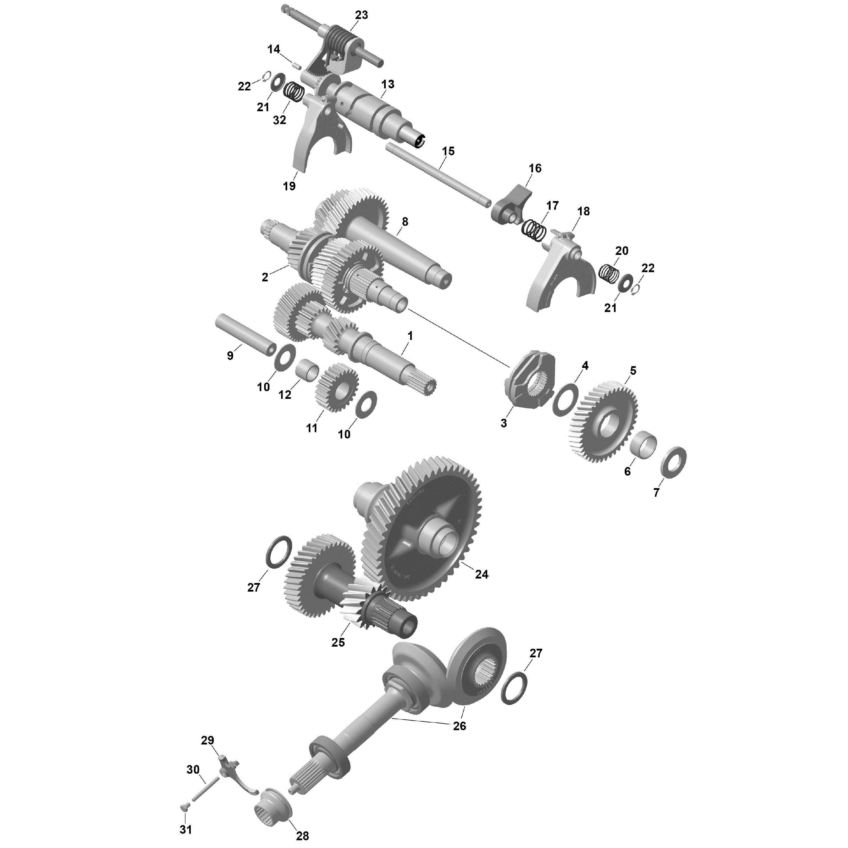 An Image of a Genuine Can-Am Parts Schematic Diagram showing the schematic - ROTAX - GEARBOX 2 - 420686788