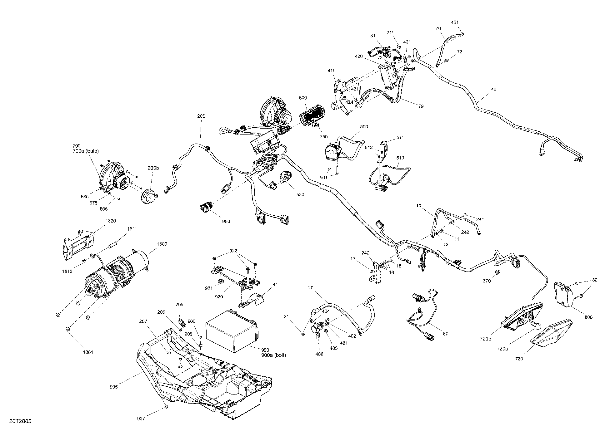 An Image of a Genuine Can-Am Parts Schematic Diagram showing the schematic - ELECTRICAL SYSTEM