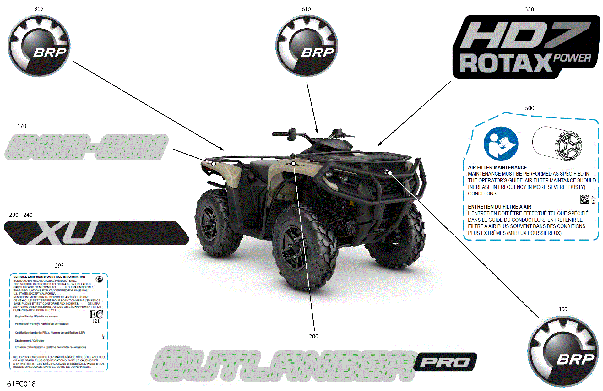 An Image of a Genuine Can-Am Parts Schematic Diagram showing the schematic - BODY - FEATURE DECALS