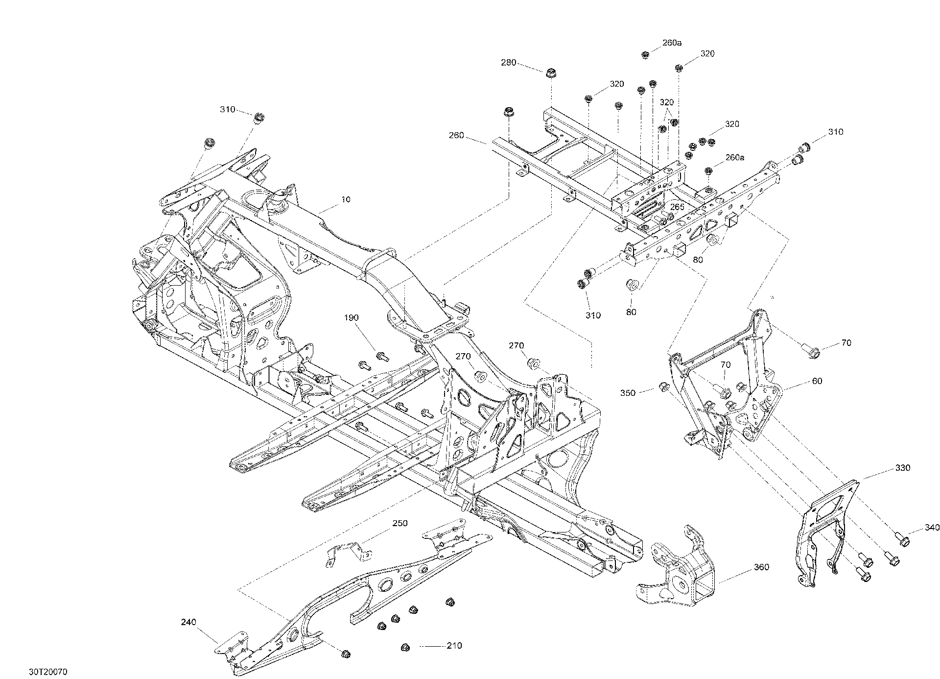 An Image of a Genuine Can-Am Parts Schematic Diagram showing the schematic - FRAME