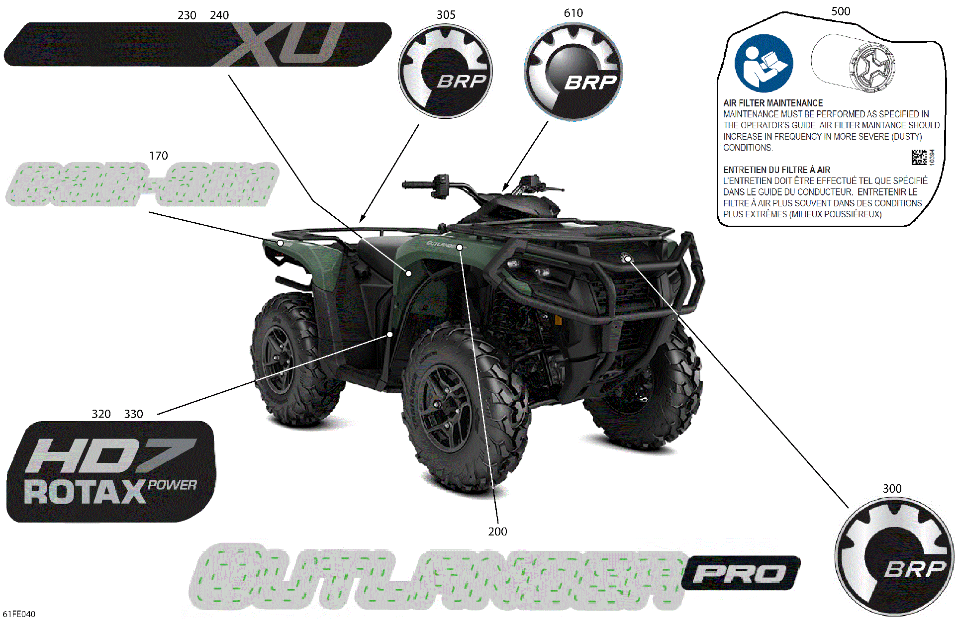 An Image of a Genuine Can-Am Parts Schematic Diagram showing the schematic - BODY - FEATURE DECALS