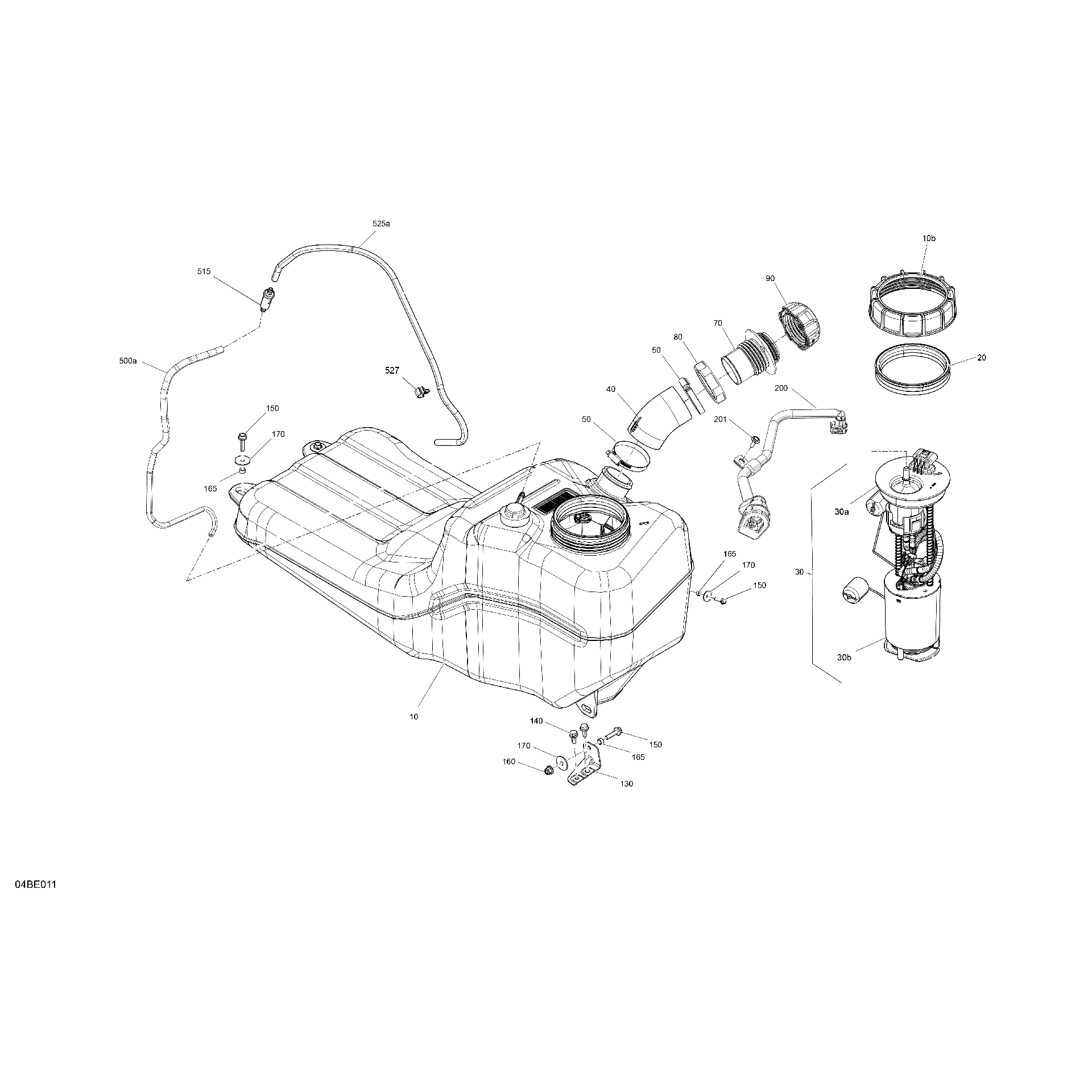 An Image of a Genuine Can-Am Parts Schematic Diagram showing the schematic - ENGINE - FUEL