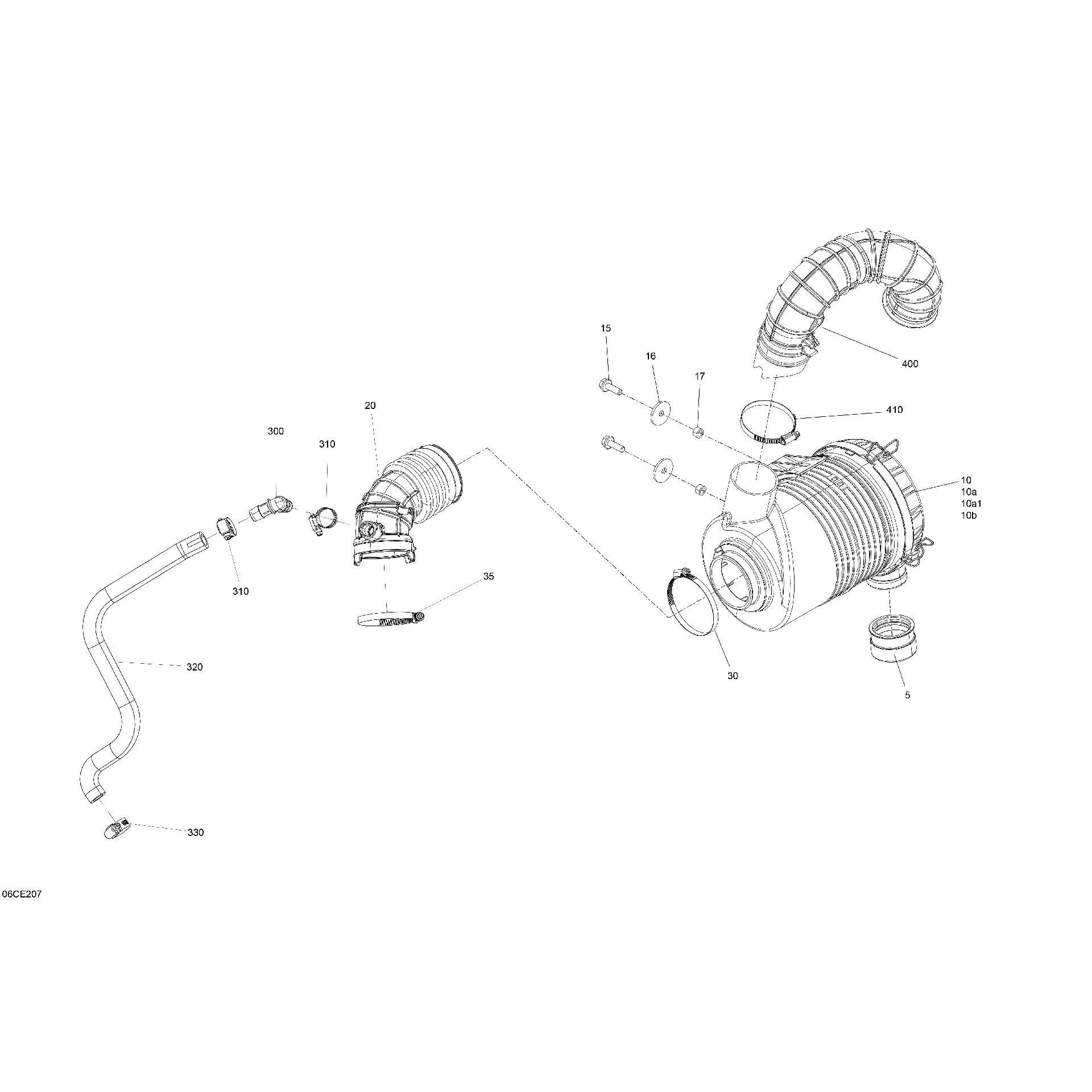An Image of a Genuine Can-Am Parts Schematic Diagram showing the schematic - ENGINE - AIR INTAKE